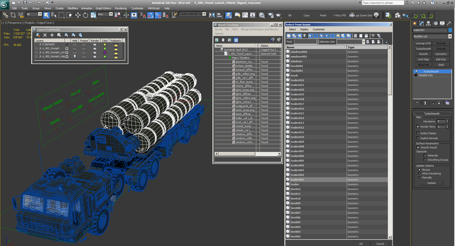 S 400 Triumf Launch Vehicle Rigged 3D model