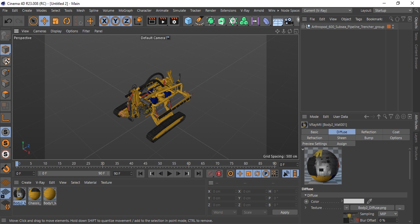 3D Arthropod 600 Subsea Pipeline Trencher model