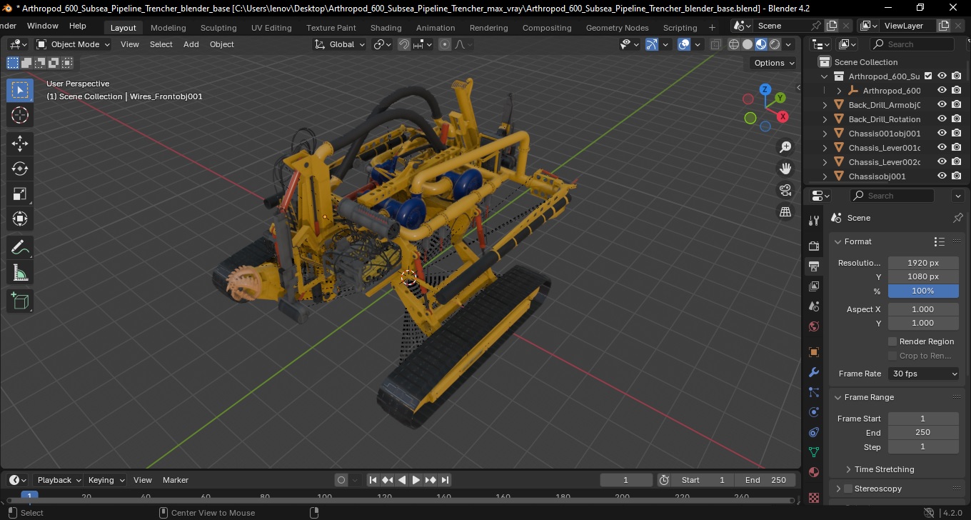 3D Arthropod 600 Subsea Pipeline Trencher model