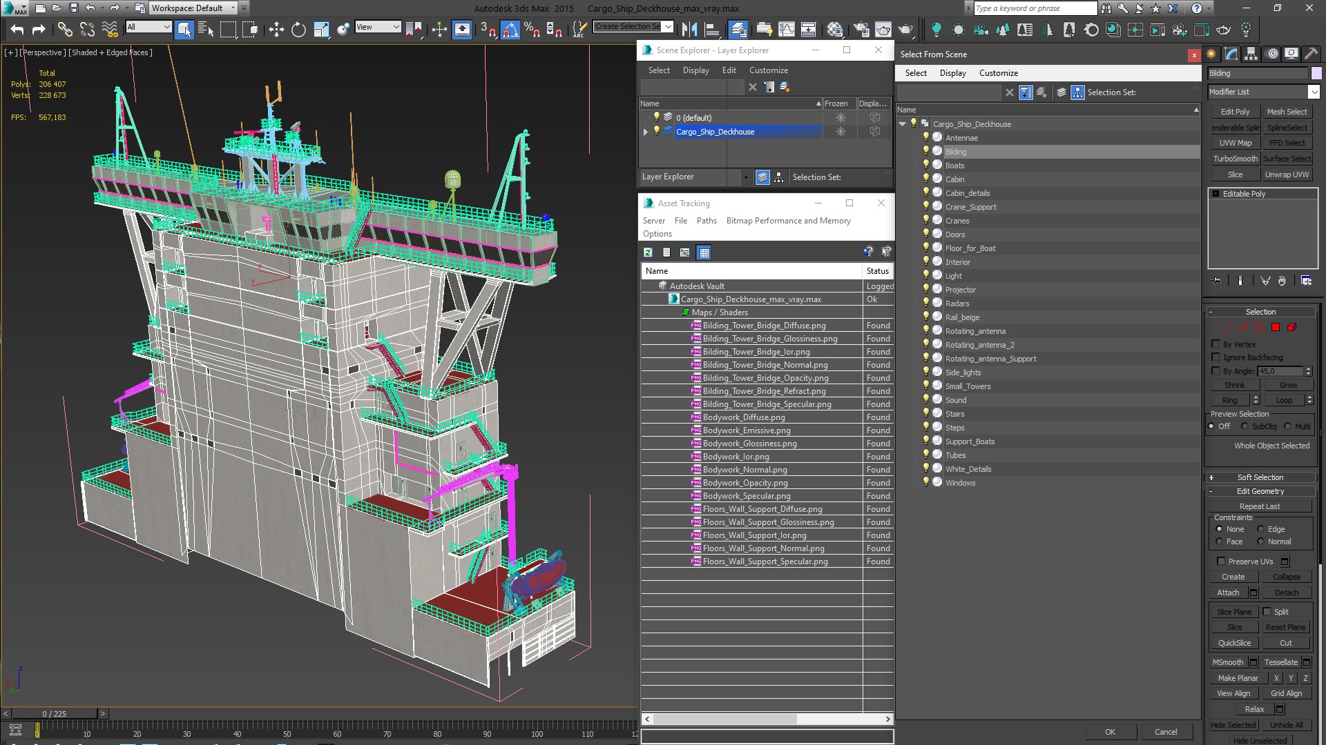 3D model Cargo Ship Deckhouse