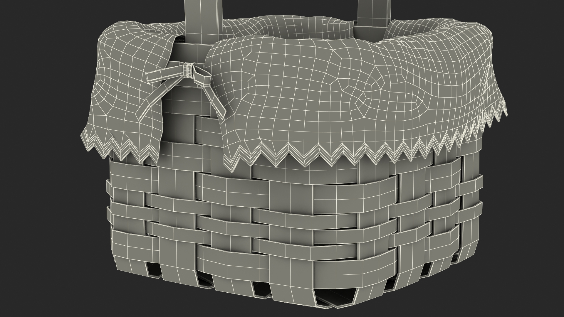 3D Wicker Basket model