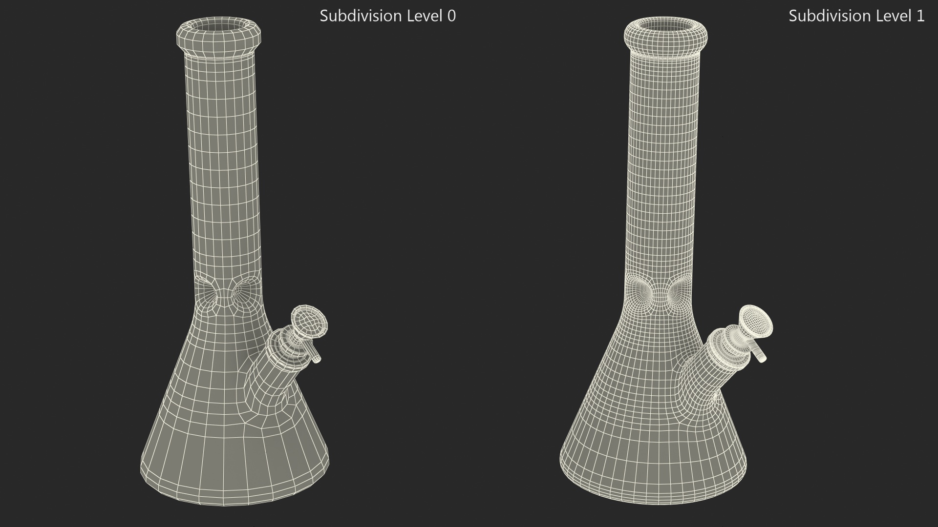 3D Glass Beaker Bong with Cannabis