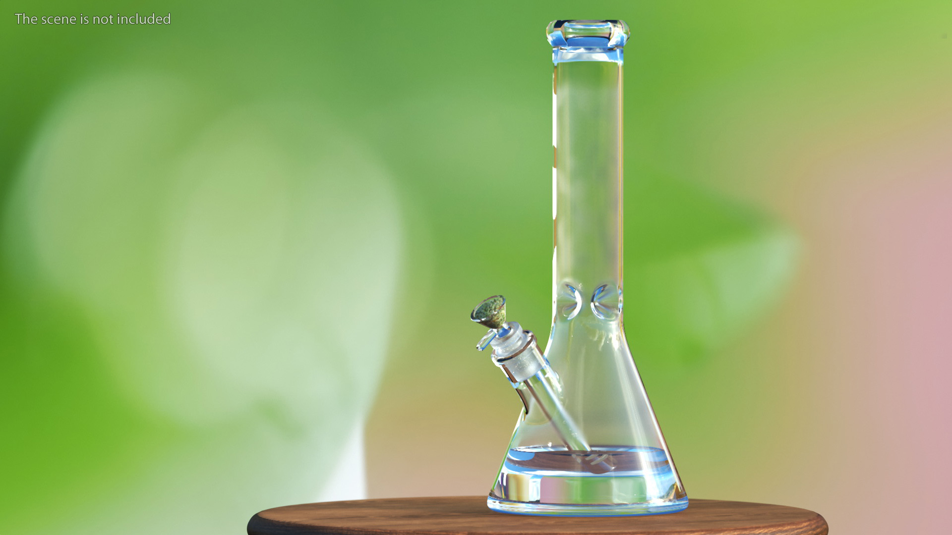 3D Glass Beaker Bong with Cannabis