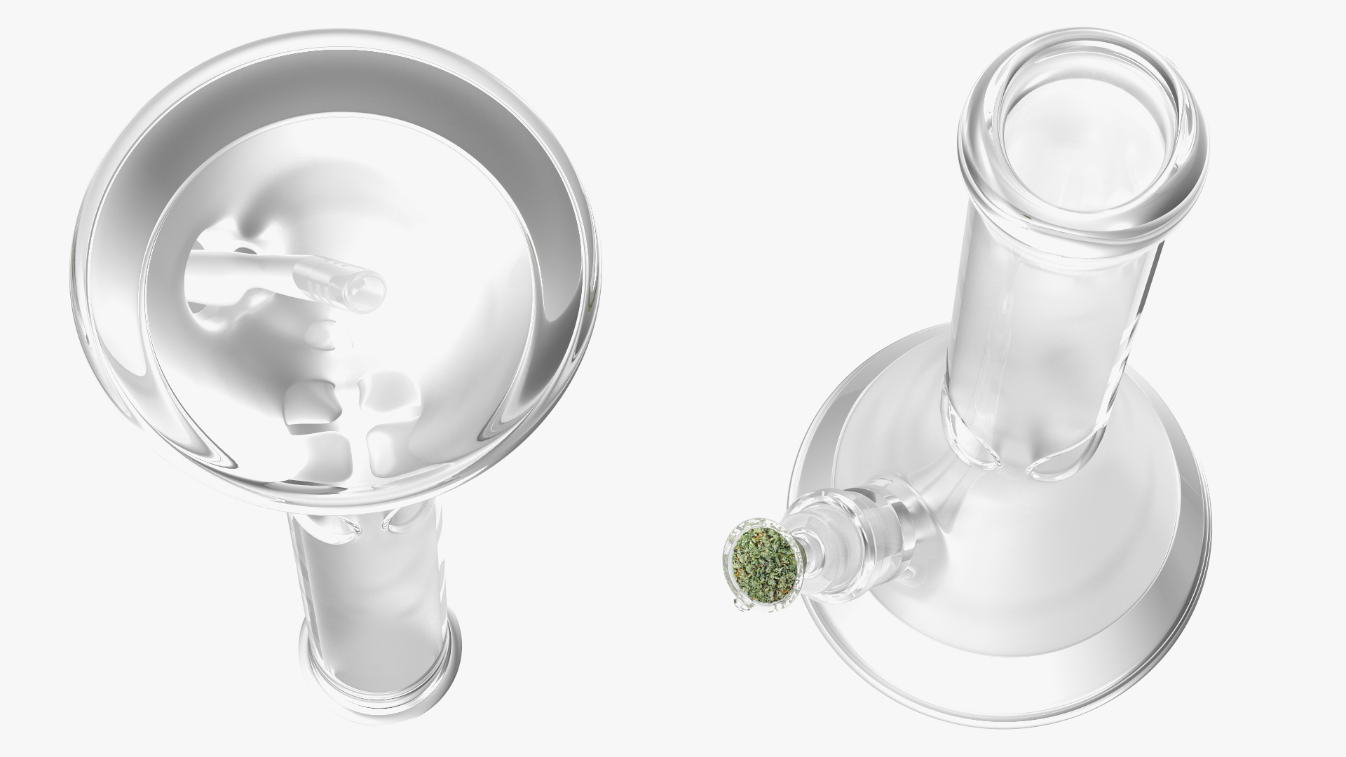 3D Glass Beaker Bong with Cannabis