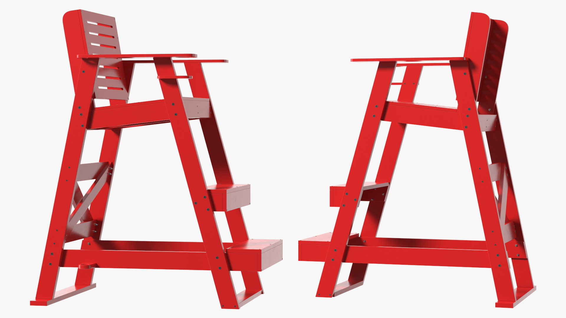 Lifeguard Chair Red 3D model