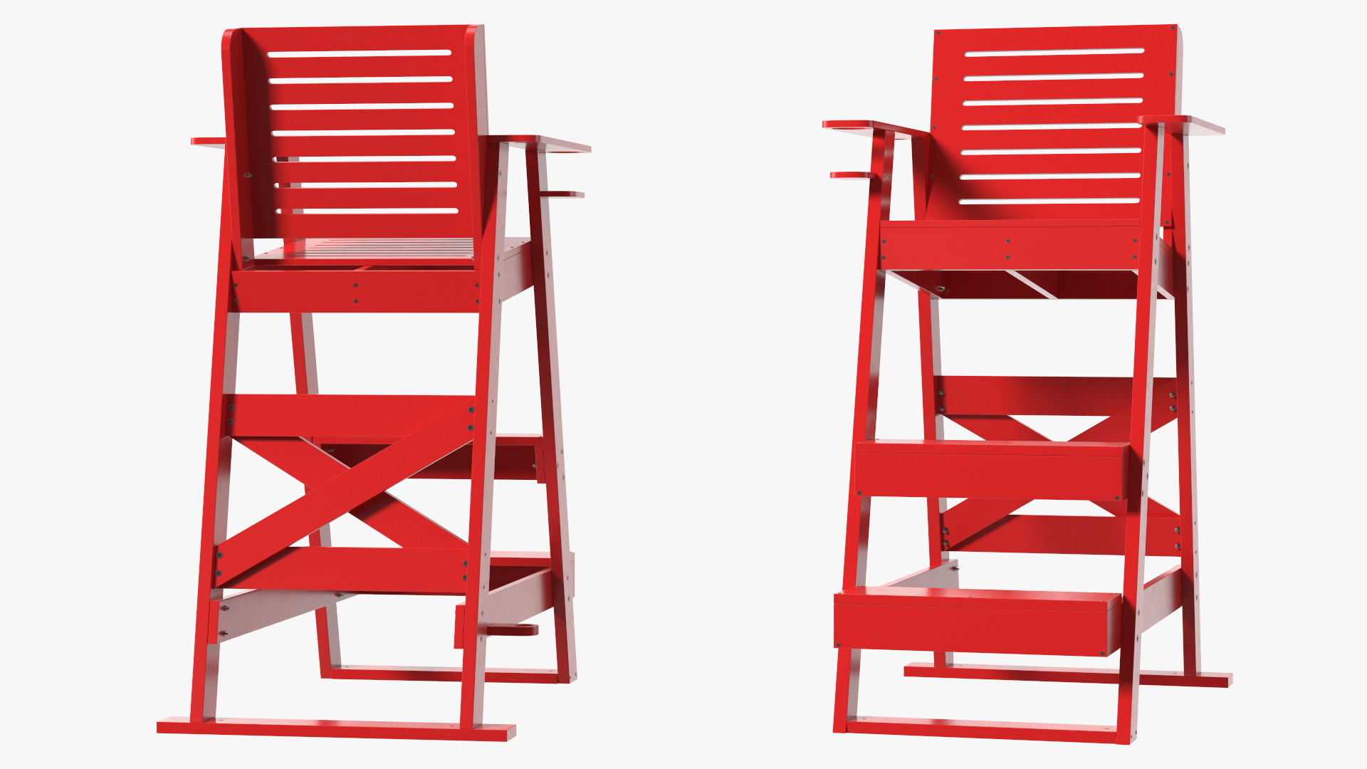 Lifeguard Chair Red 3D model