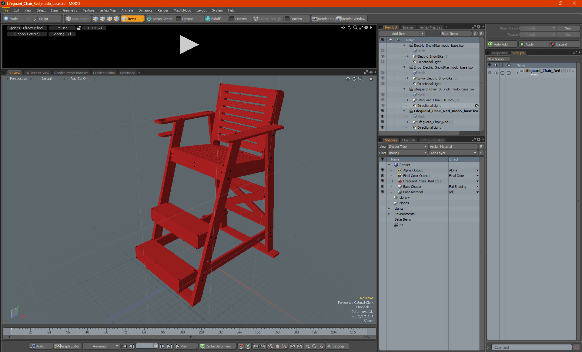 Lifeguard Chair Red 3D model