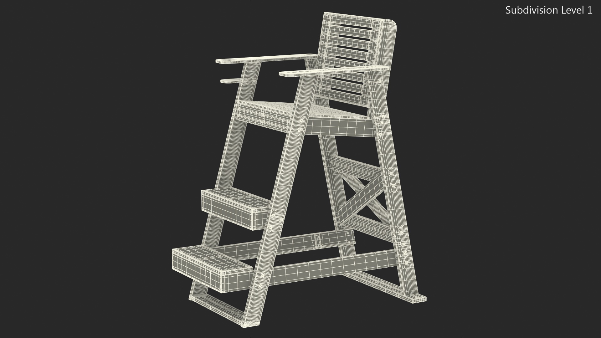 Lifeguard Chair Red 3D model