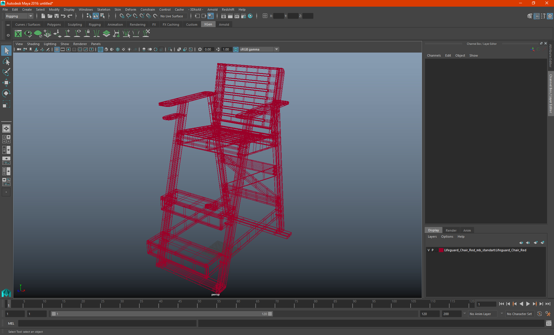 Lifeguard Chair Red 3D model