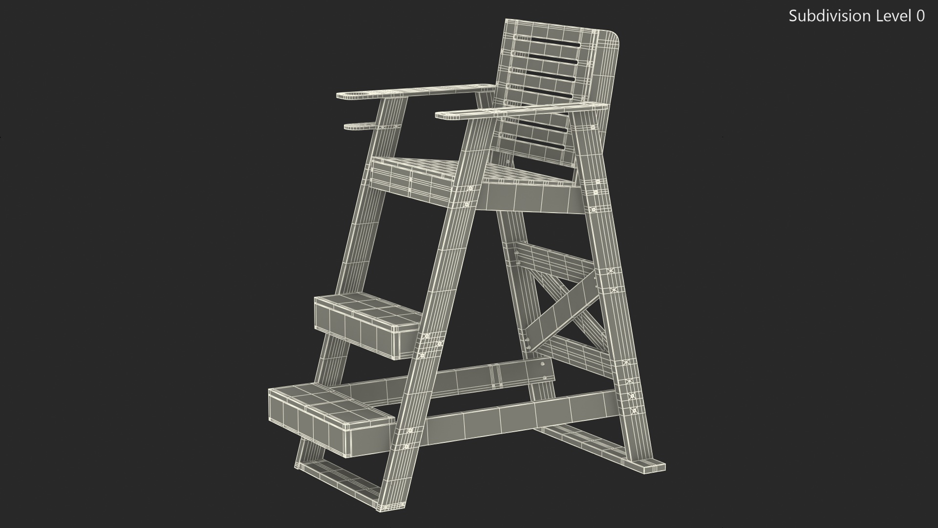 Lifeguard Chair Red 3D model