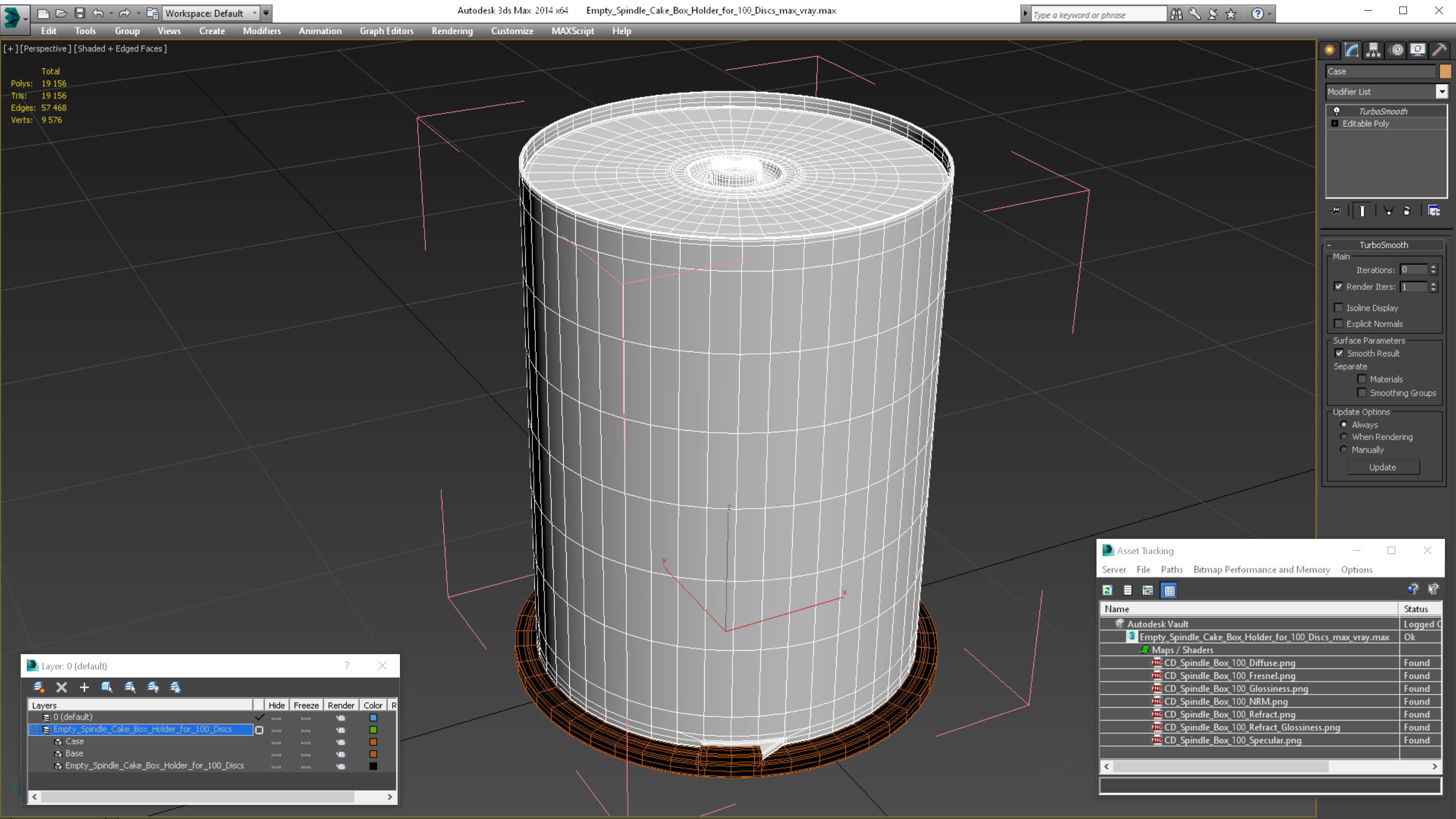 3D Empty Spindle Cake Box Holder for 100 Discs model