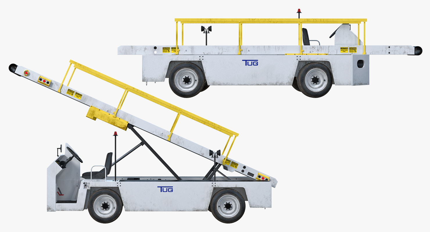 3D model Tug 660 Aircraft Belt Loader Rigged