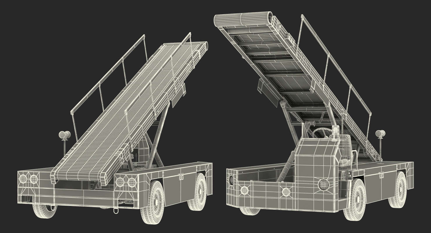 3D model Tug 660 Aircraft Belt Loader Rigged