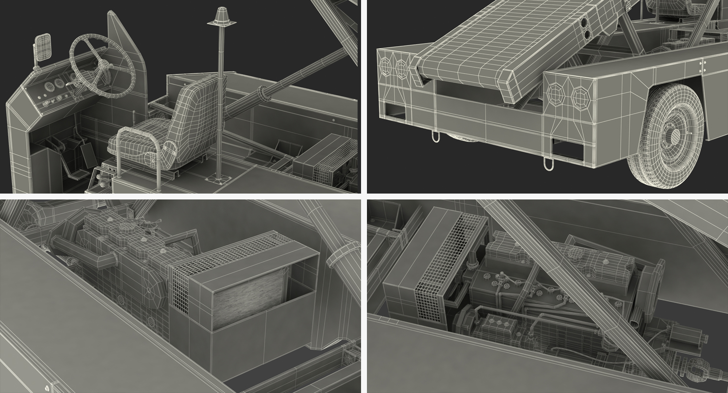 3D model Tug 660 Aircraft Belt Loader Rigged