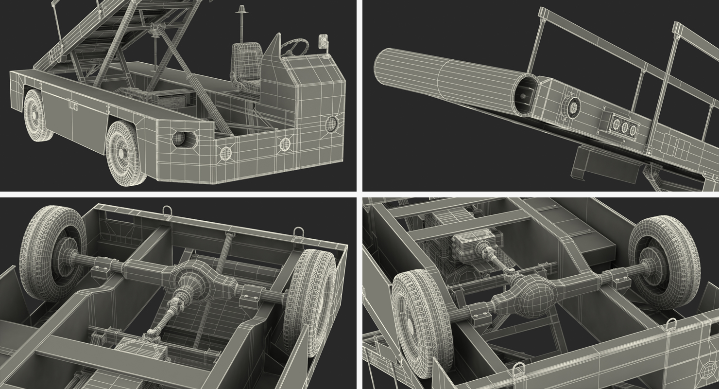 3D model Tug 660 Aircraft Belt Loader Rigged