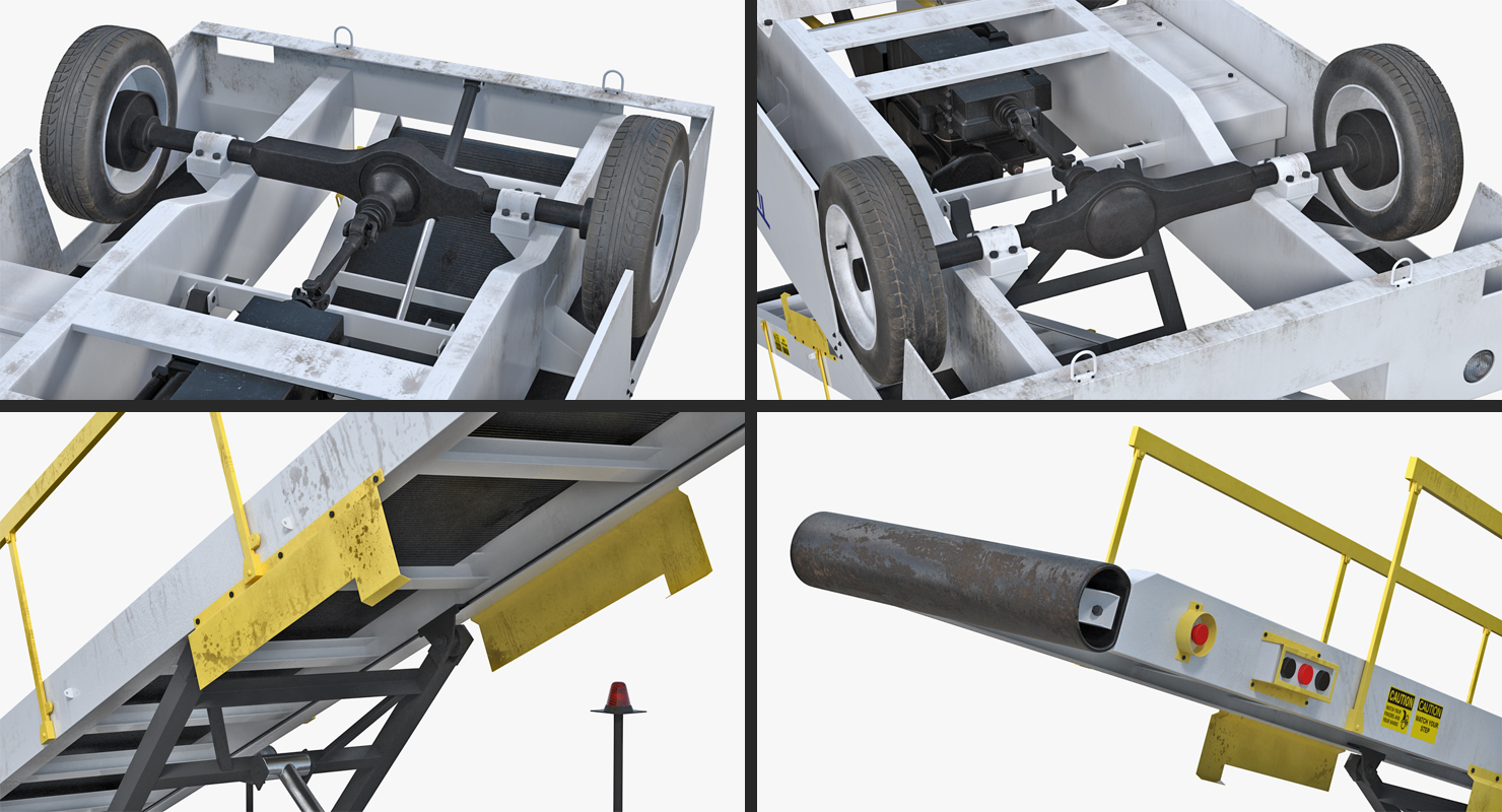 3D model Tug 660 Aircraft Belt Loader Rigged