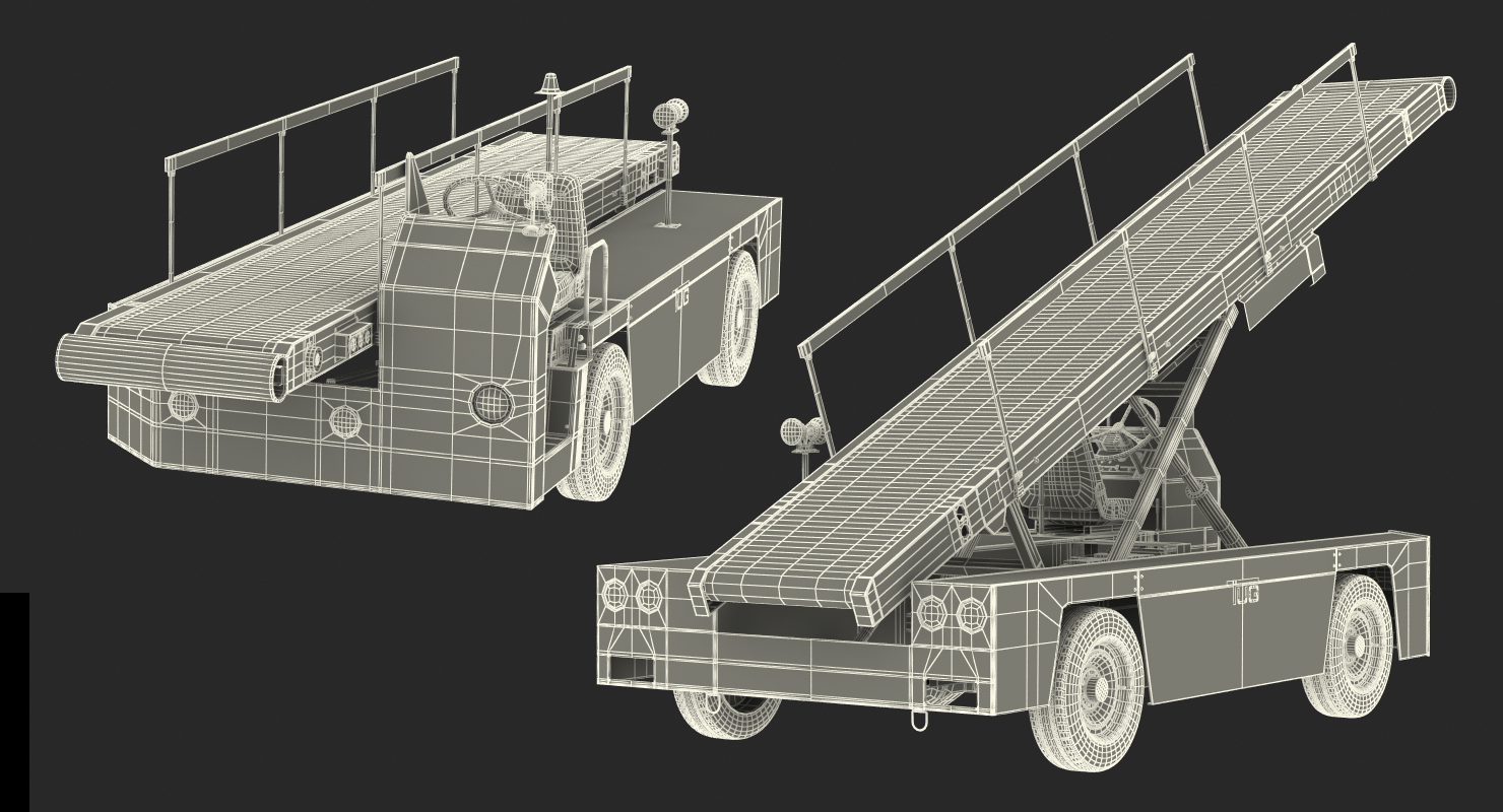 3D model Tug 660 Aircraft Belt Loader Rigged