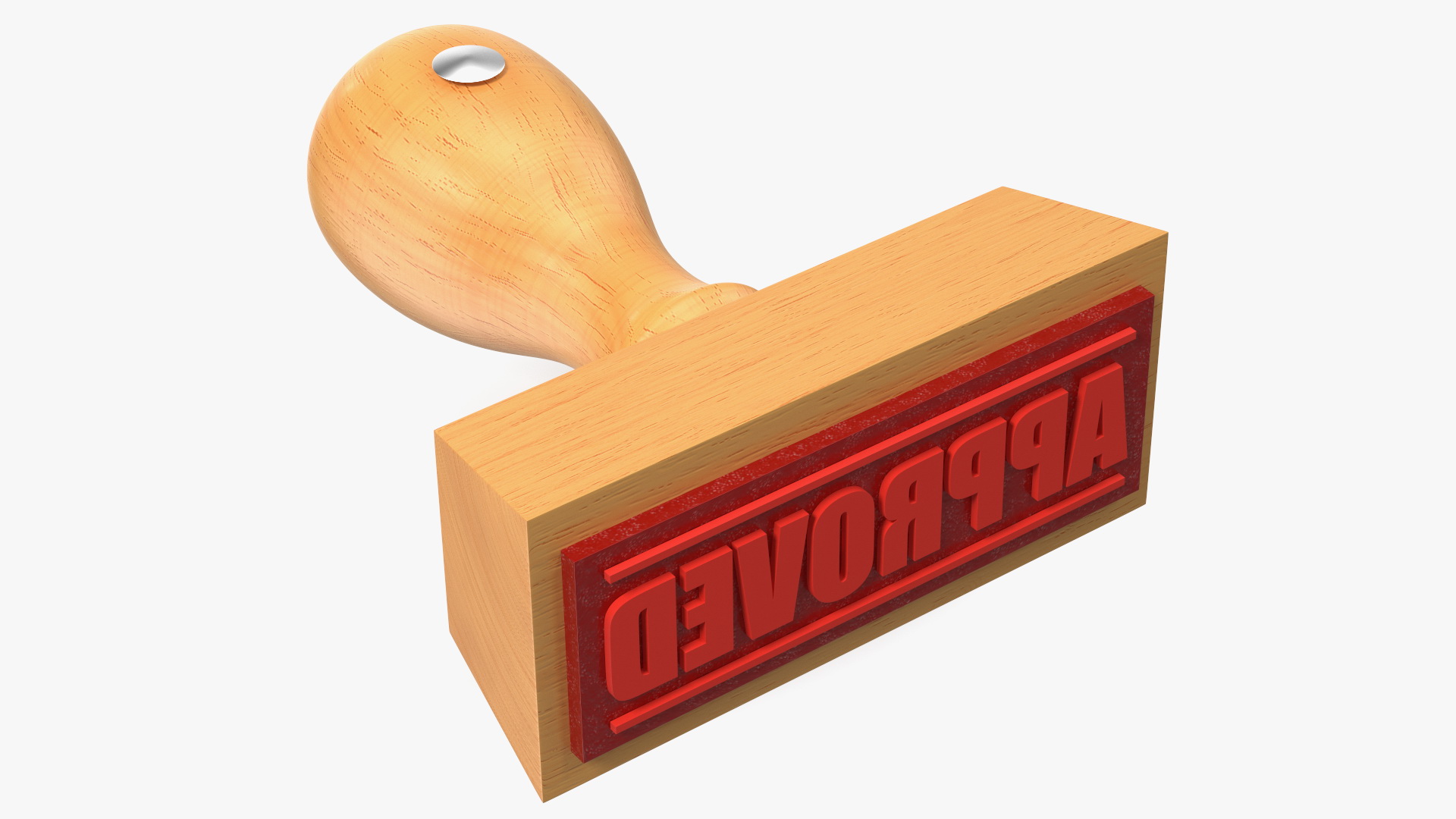 3D Rubber Stamp with Wood Handle Approved model