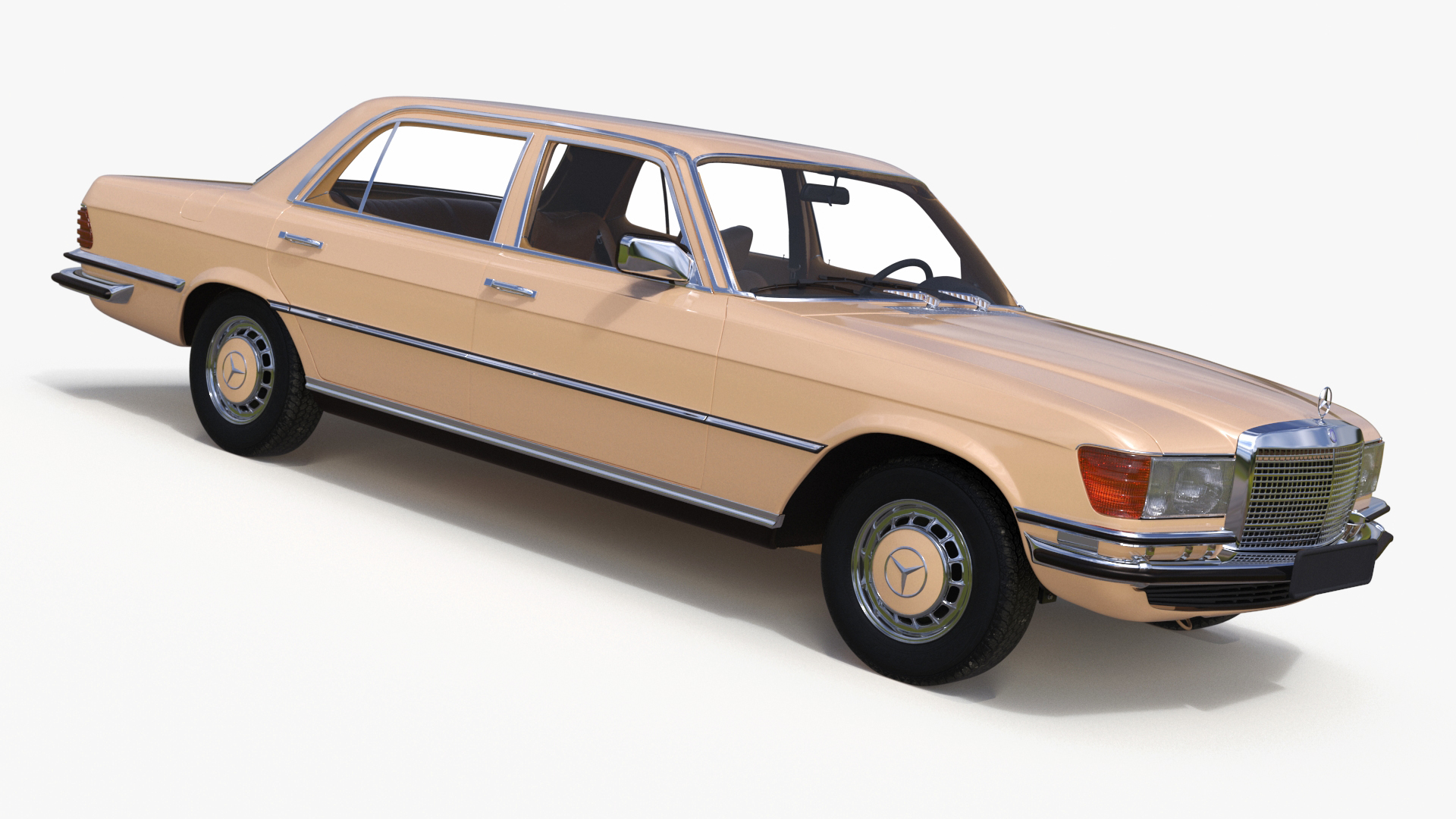 Mercedes Benz 350 SE Yellow 3D