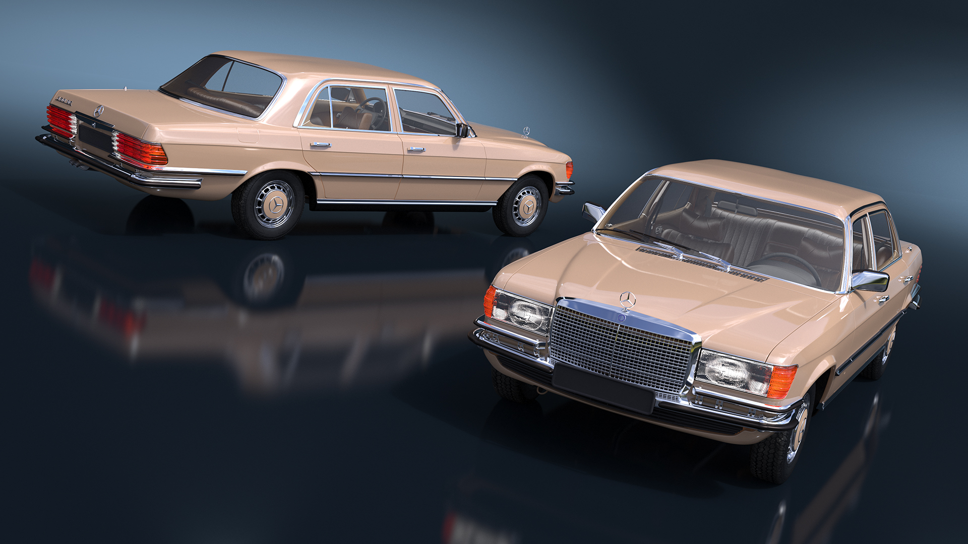 Mercedes Benz 350 SE Yellow 3D