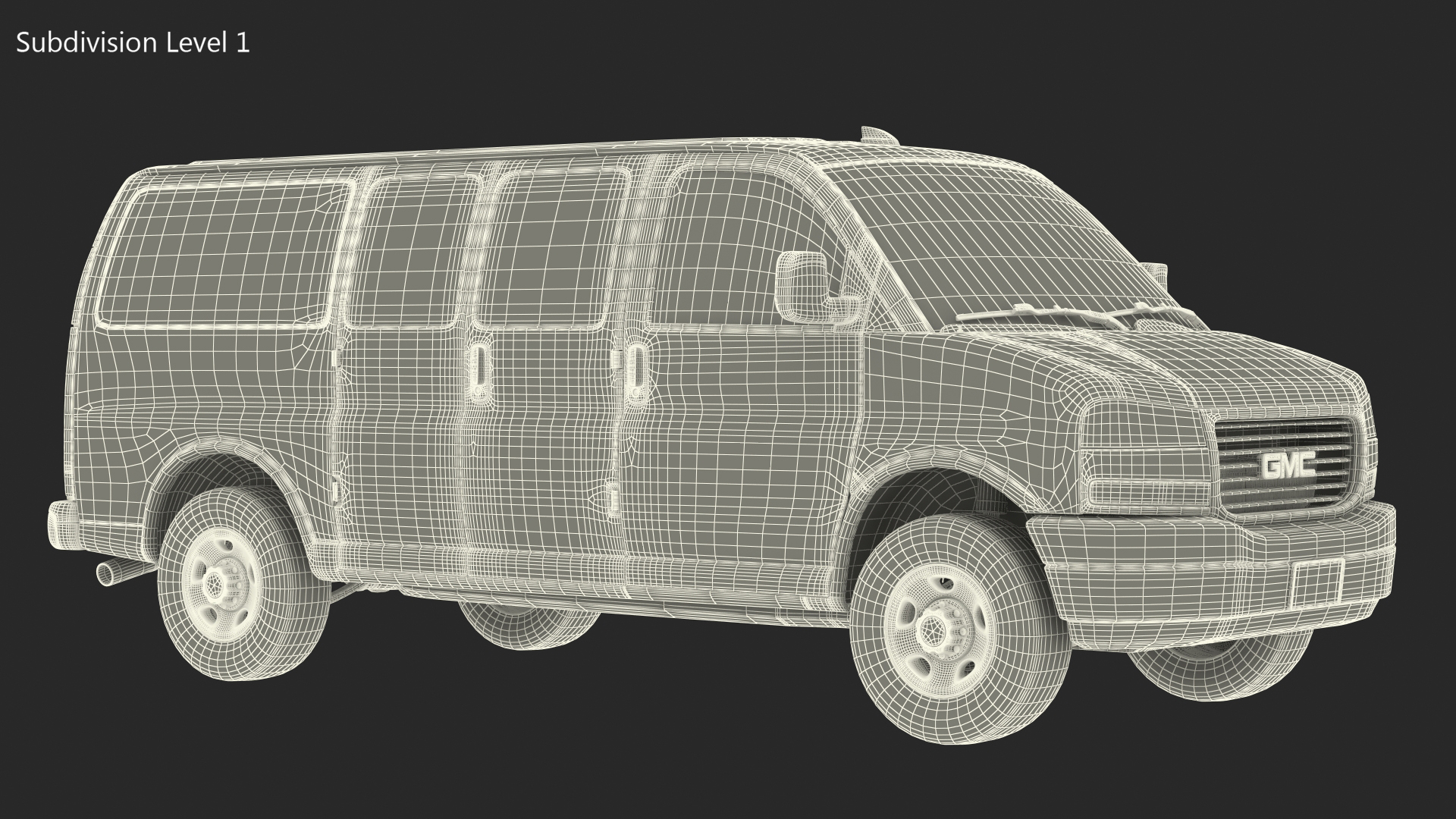 GMC Savana Van Grey 3D model