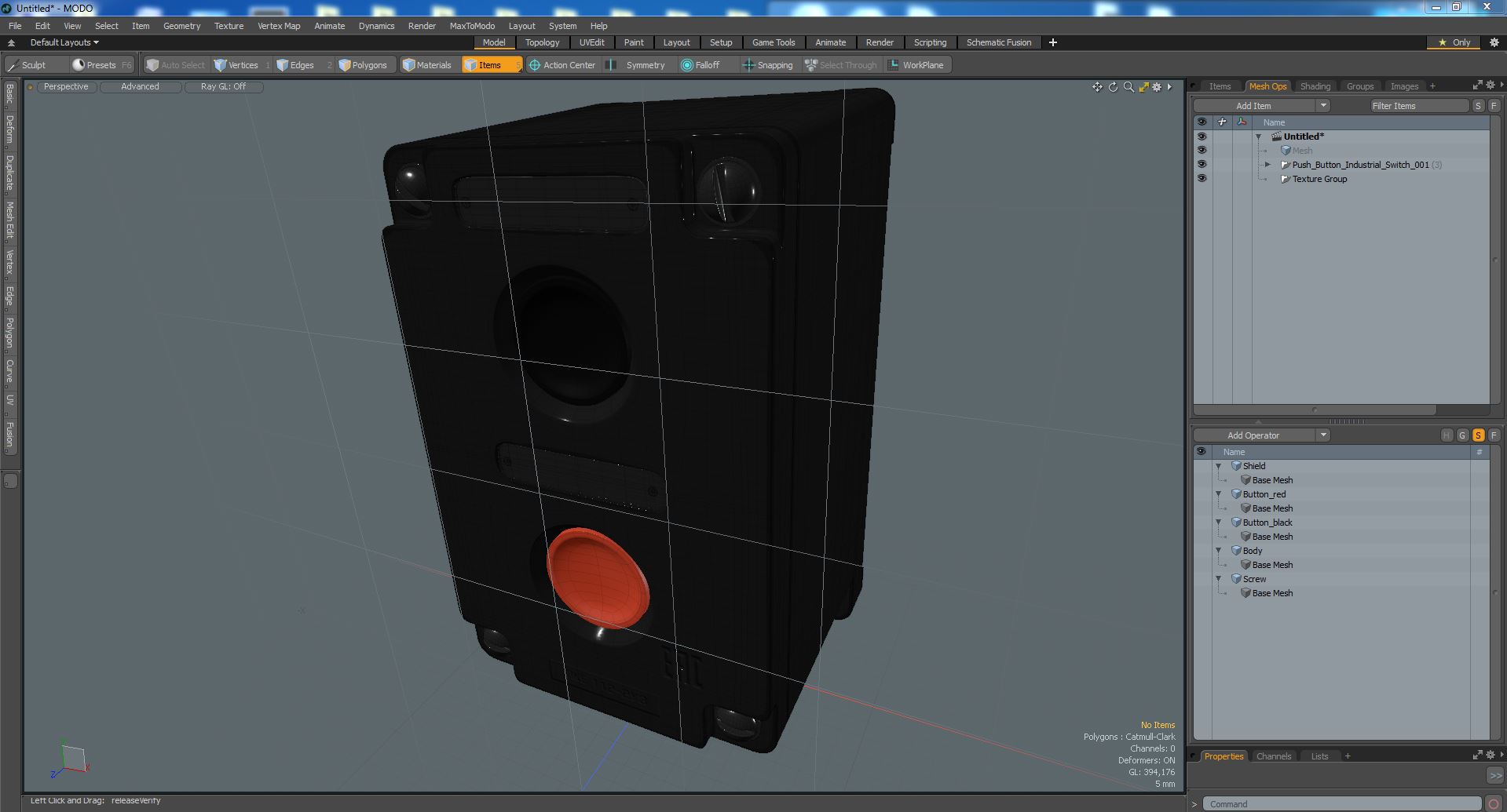 Push Button Industrial Switch 3D model