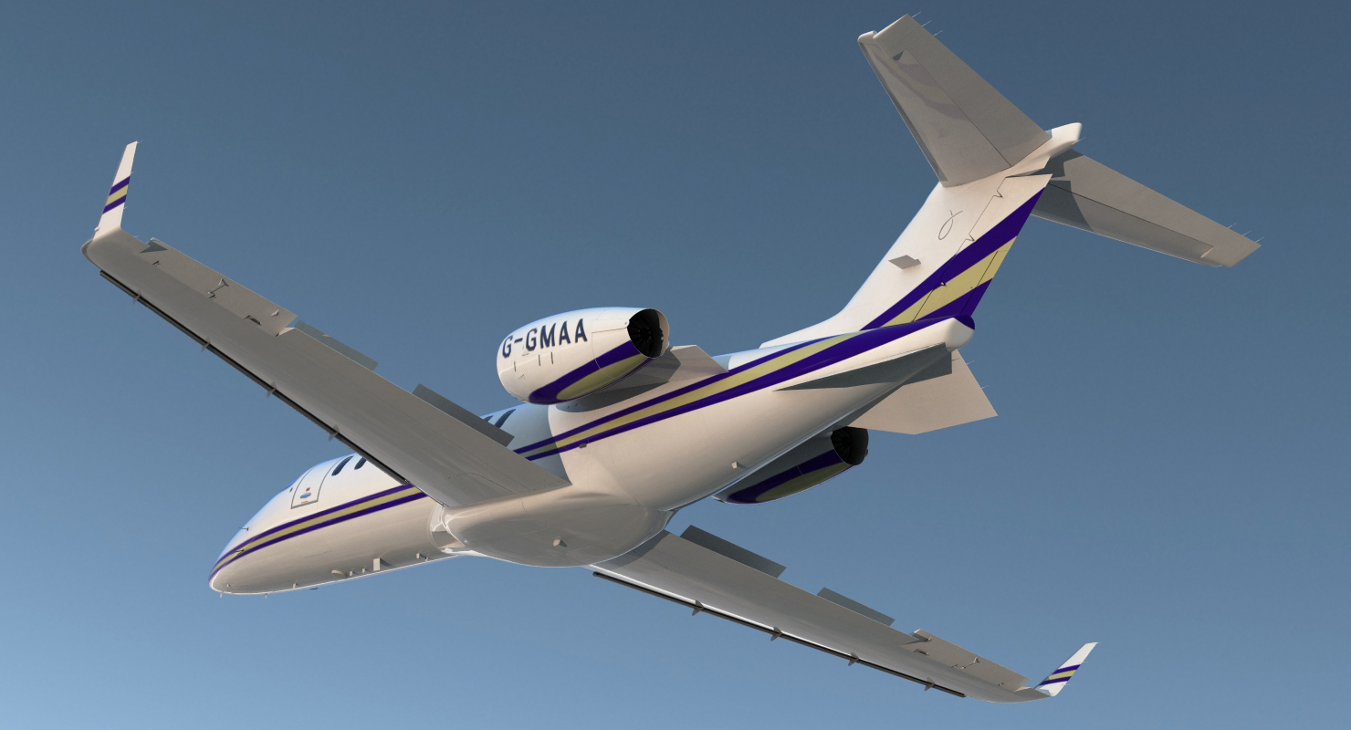 3D Business Jet Bombardier Learjet 45 Rigged