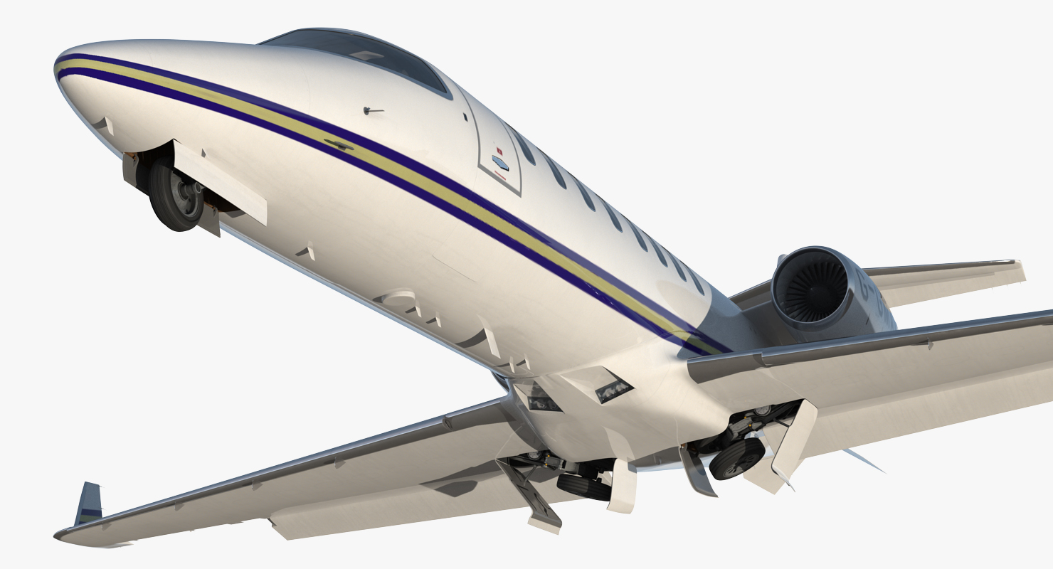 3D Business Jet Bombardier Learjet 45 Rigged