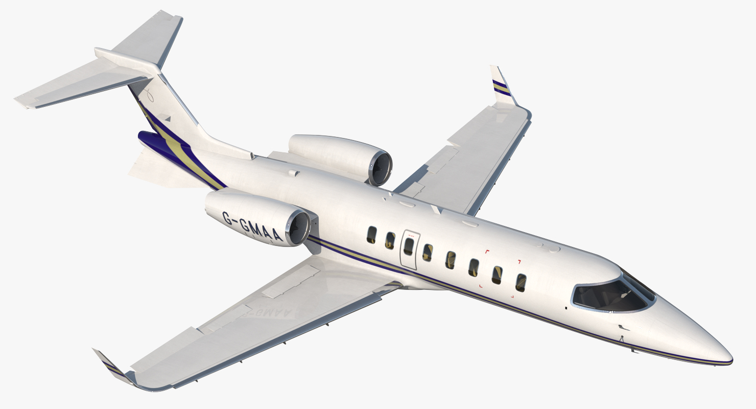 3D Business Jet Bombardier Learjet 45 Rigged