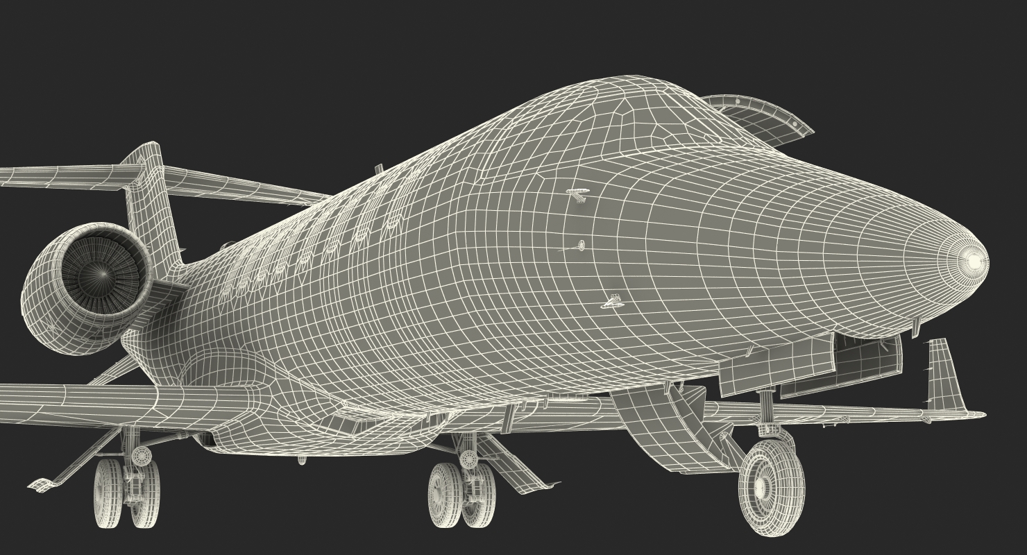 3D Business Jet Bombardier Learjet 45 Rigged