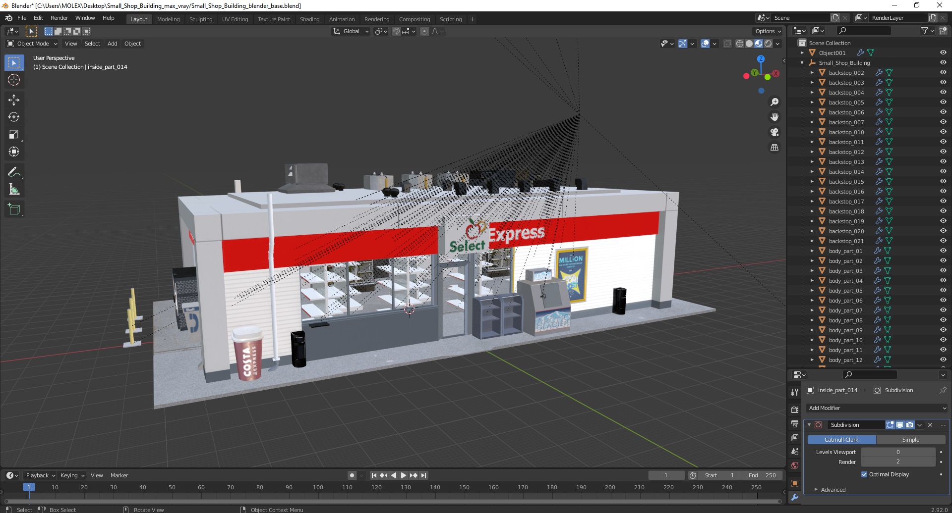 Small Shop Building 3D model