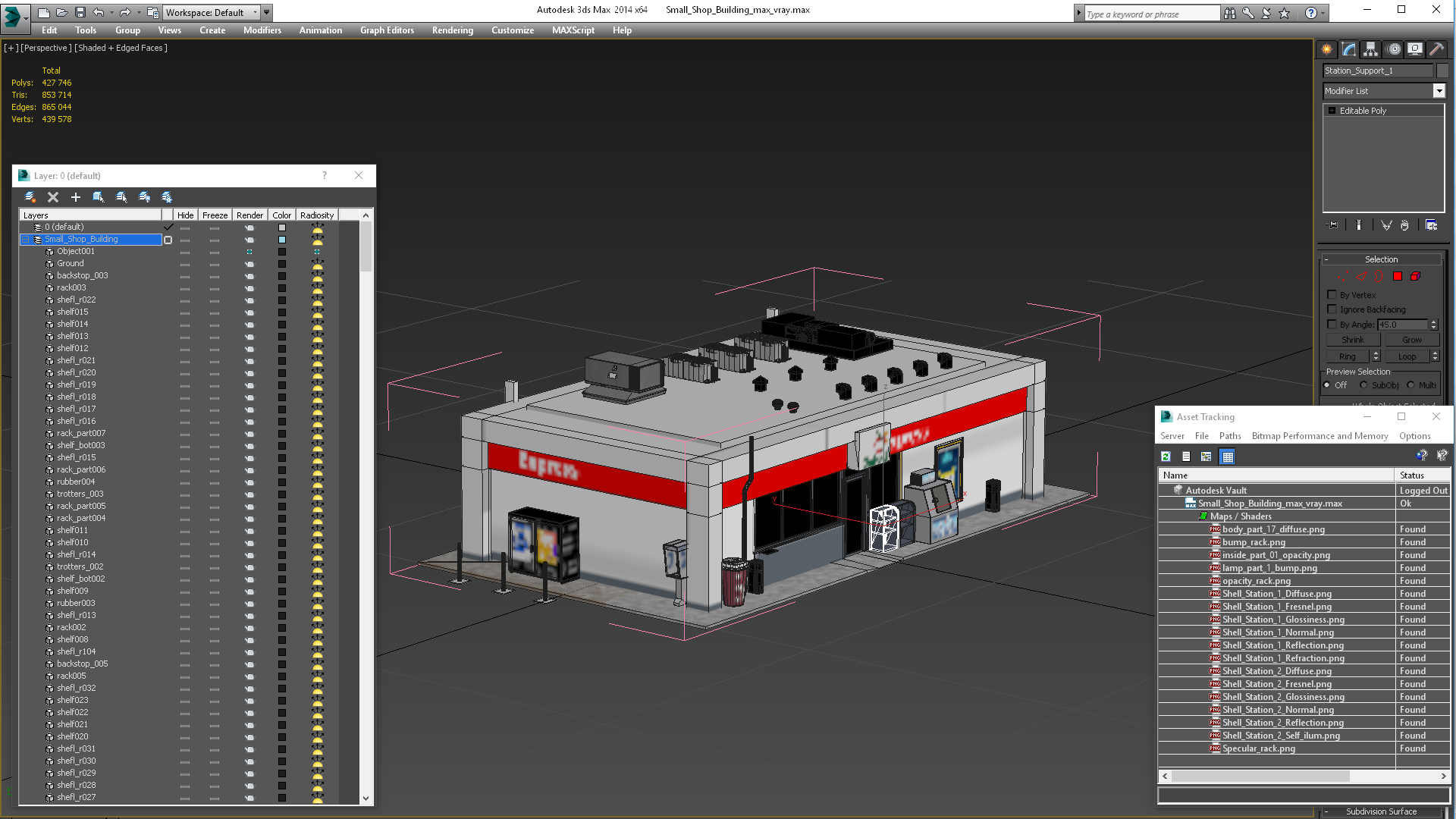 Small Shop Building 3D model