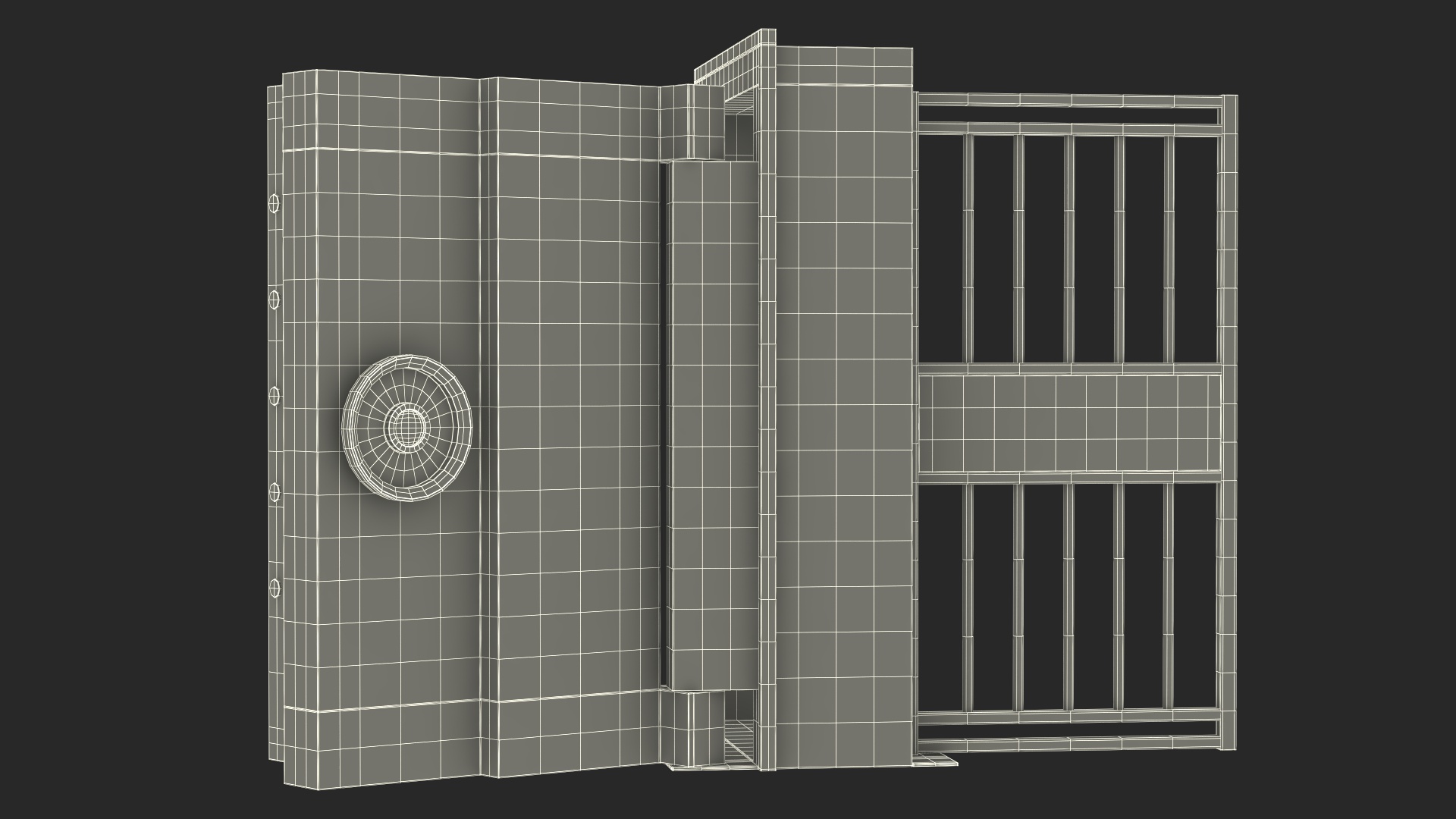 3D model Security Guard with Bank Vault