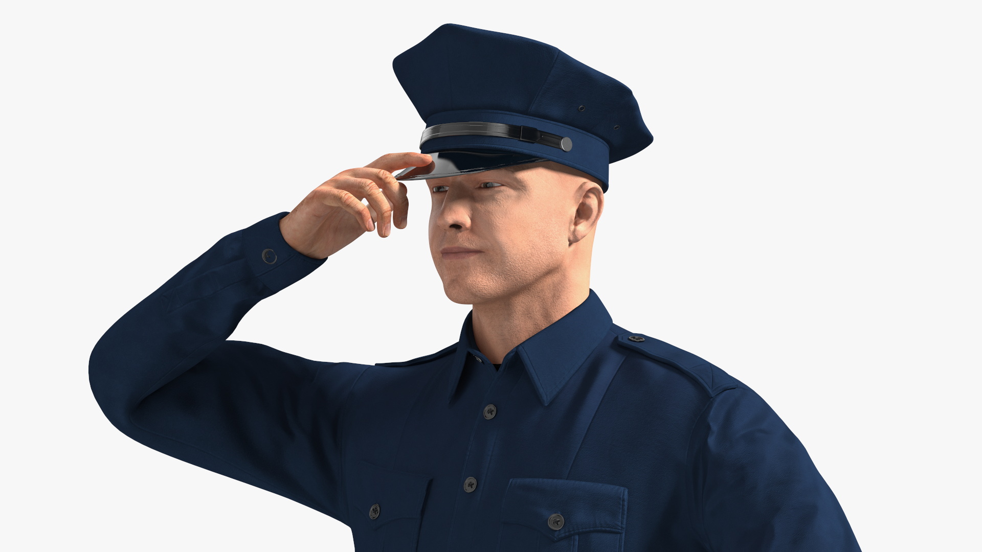 3D model Security Guard with Bank Vault