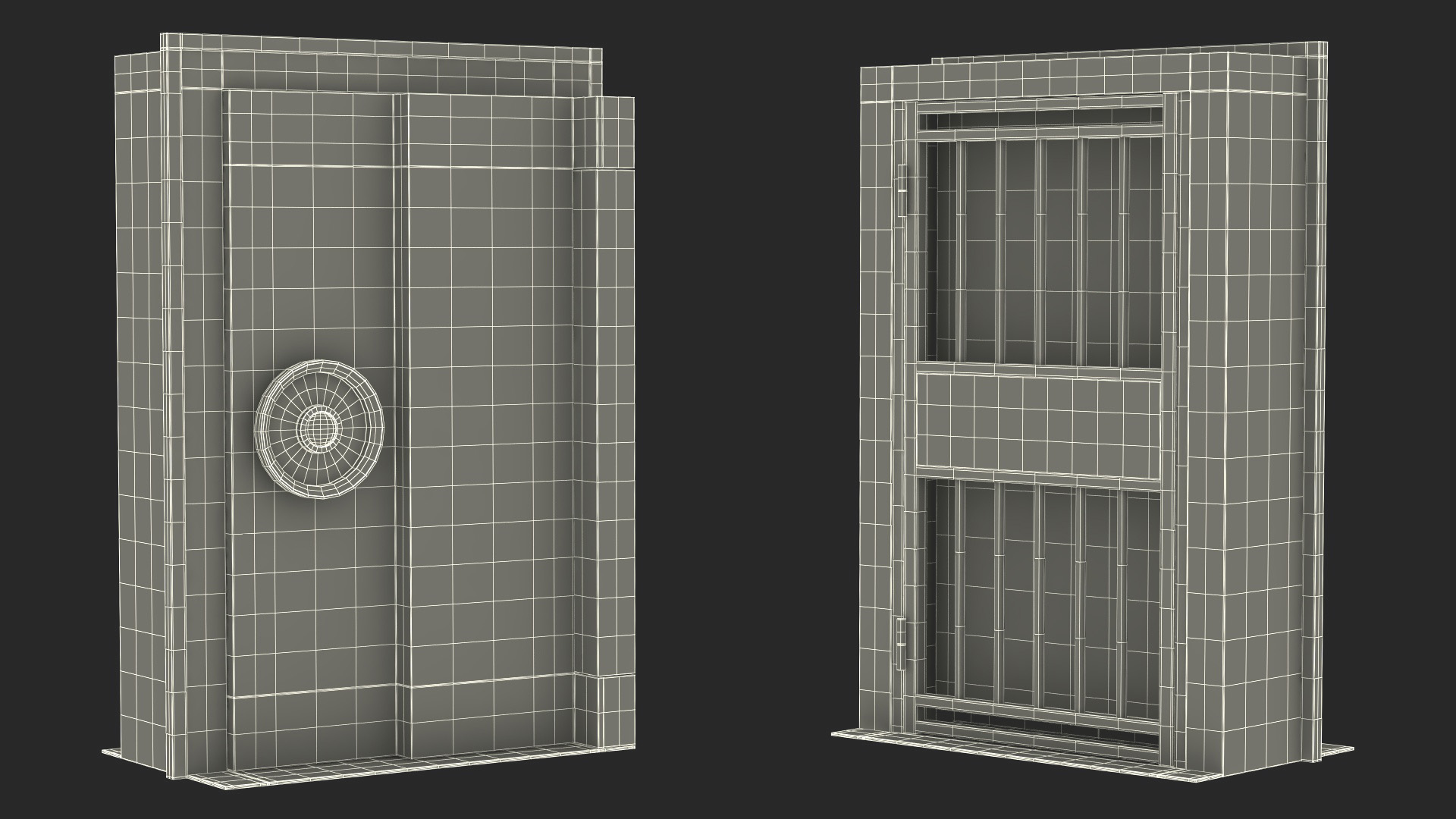 3D model Security Guard with Bank Vault