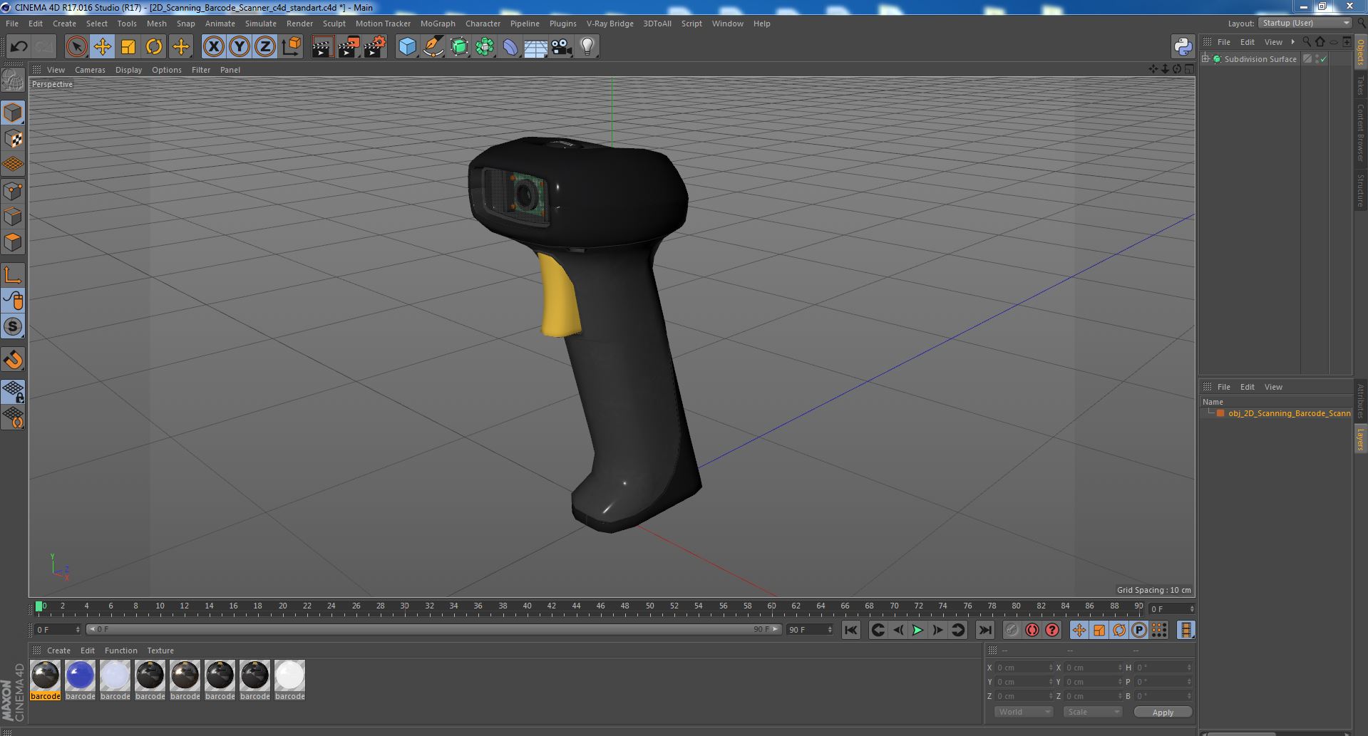 2D Scanning Barcode Scanner 3D