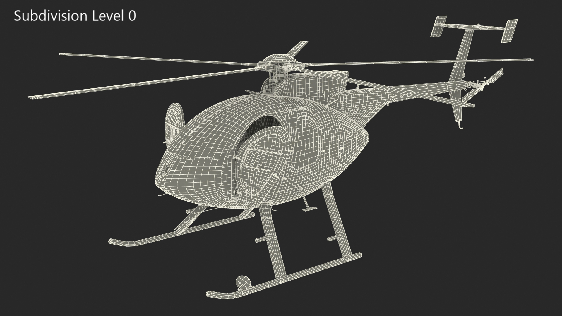 3D model Light Utility Civilian Helicopter Rigged