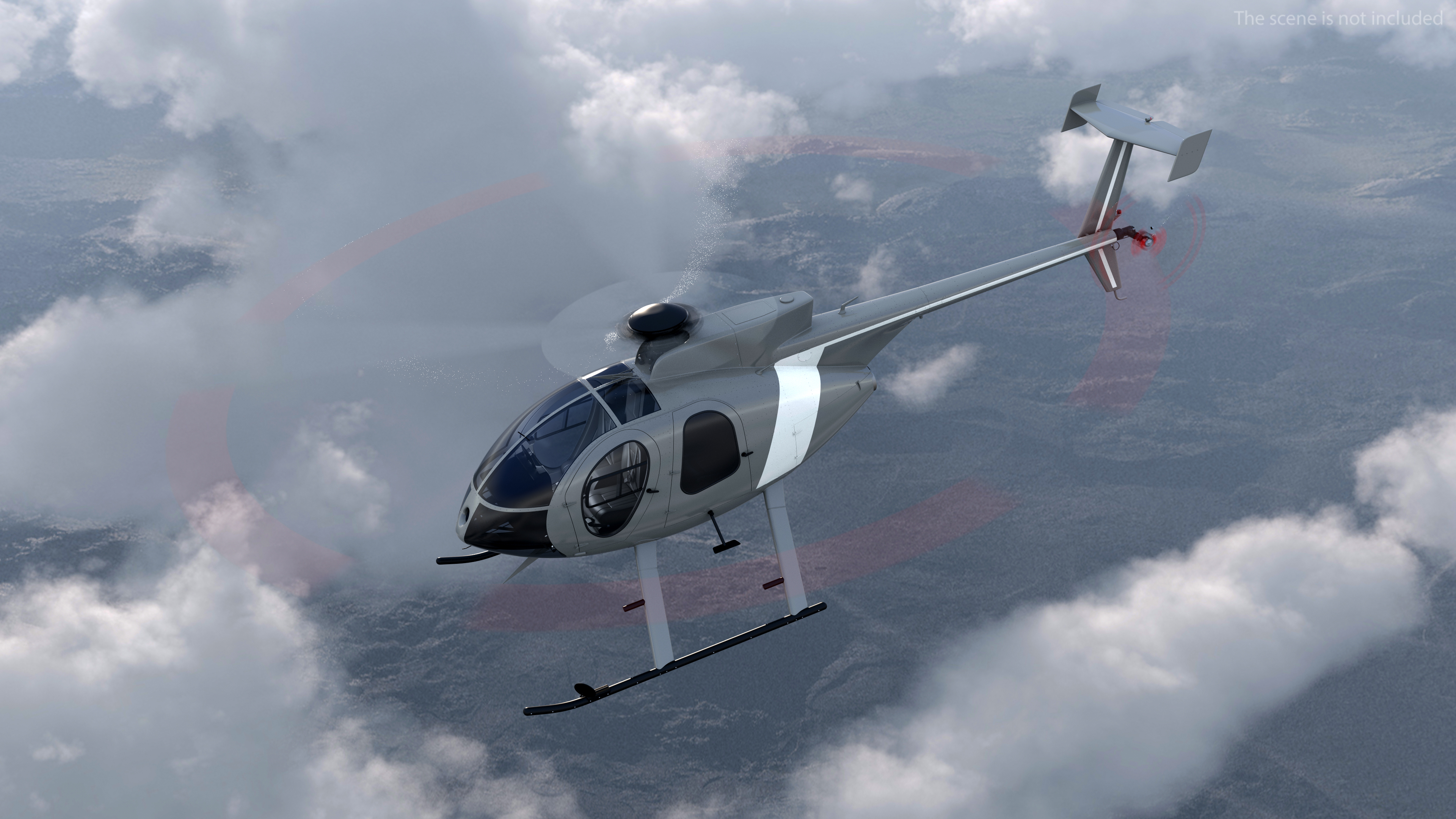 3D model Light Utility Civilian Helicopter Rigged