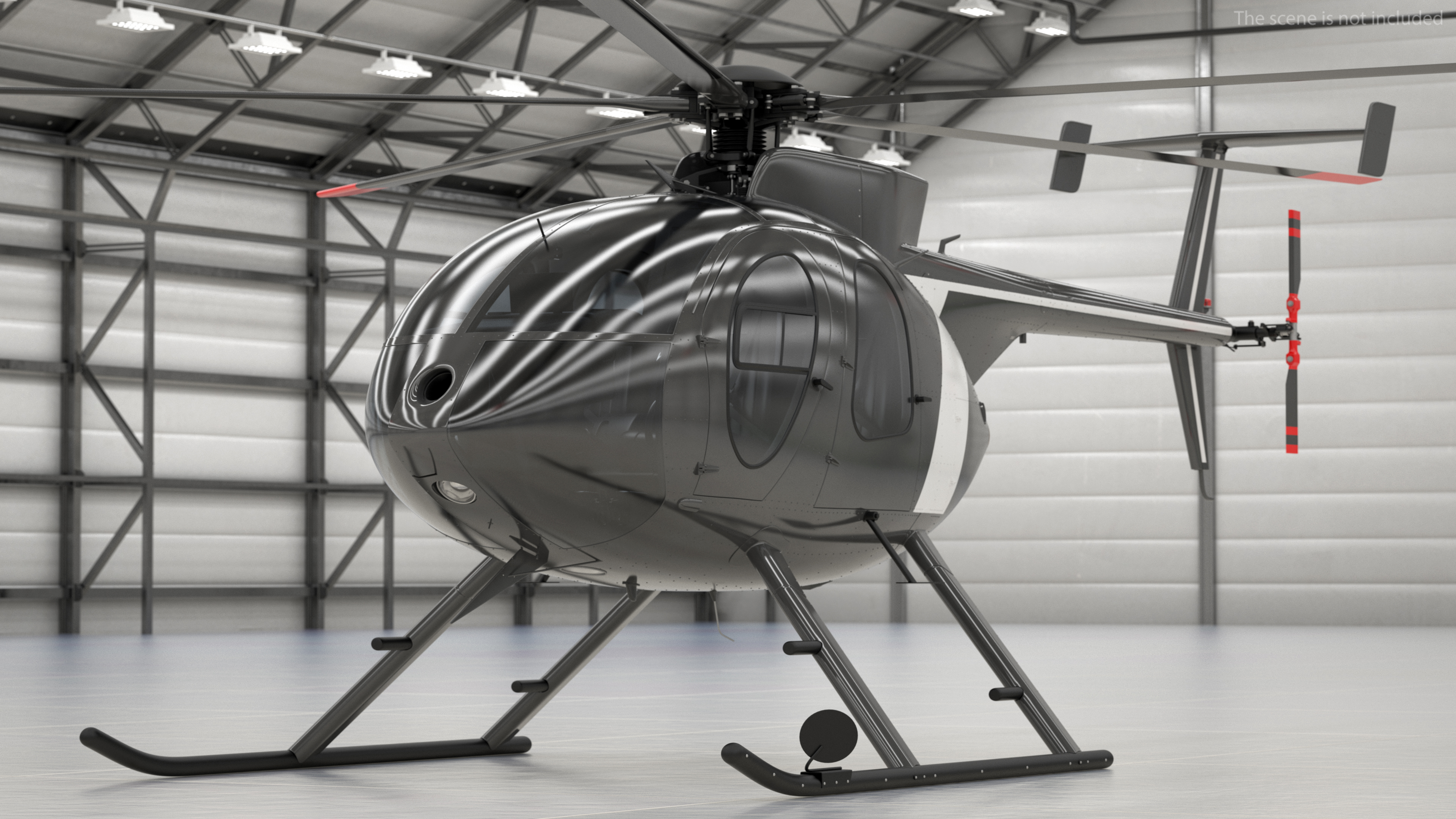 3D model Light Utility Civilian Helicopter Rigged