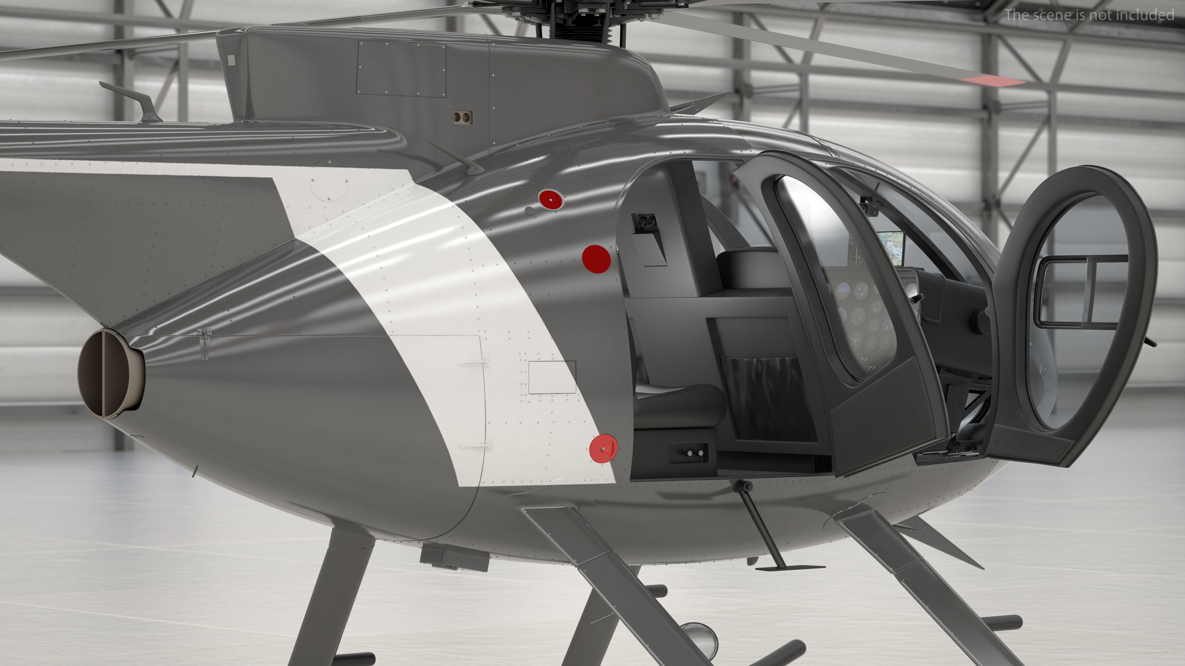 3D model Light Utility Civilian Helicopter Rigged