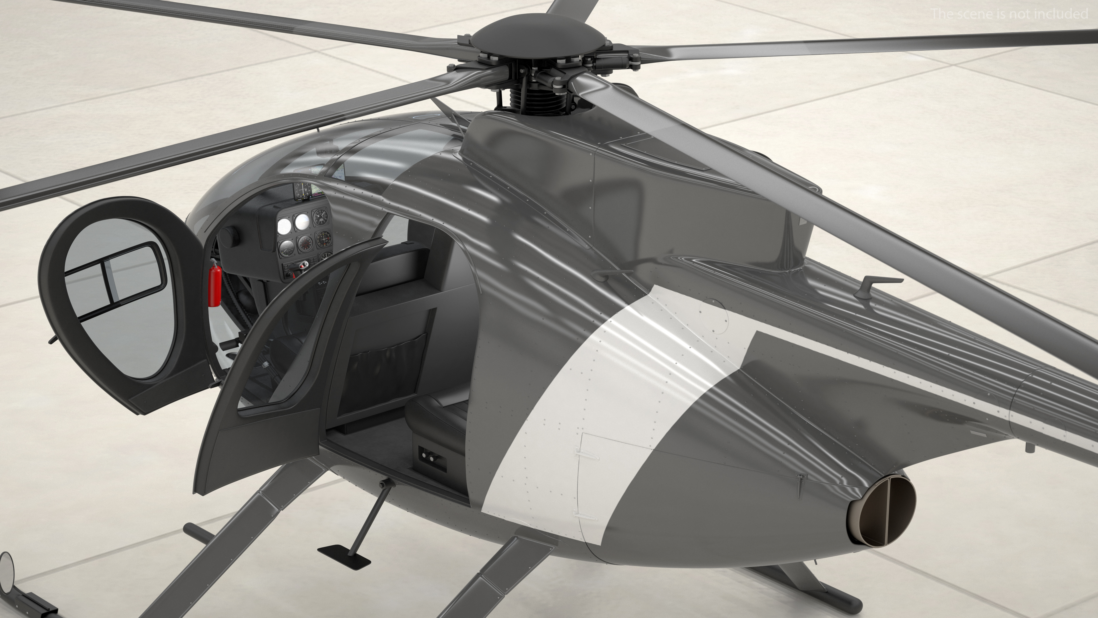 3D model Light Utility Civilian Helicopter Rigged