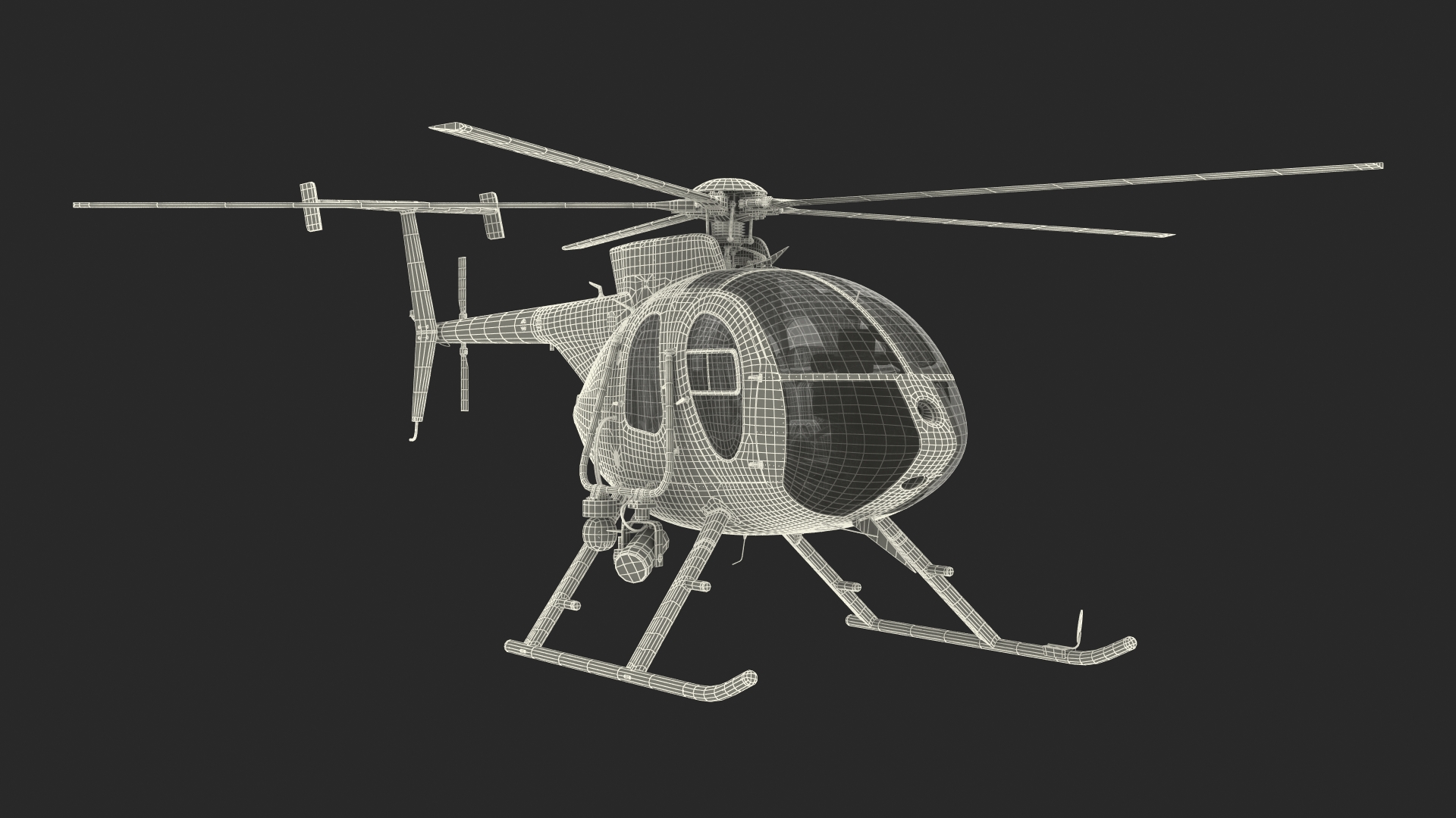 3D model Light Utility Civilian Helicopter Rigged