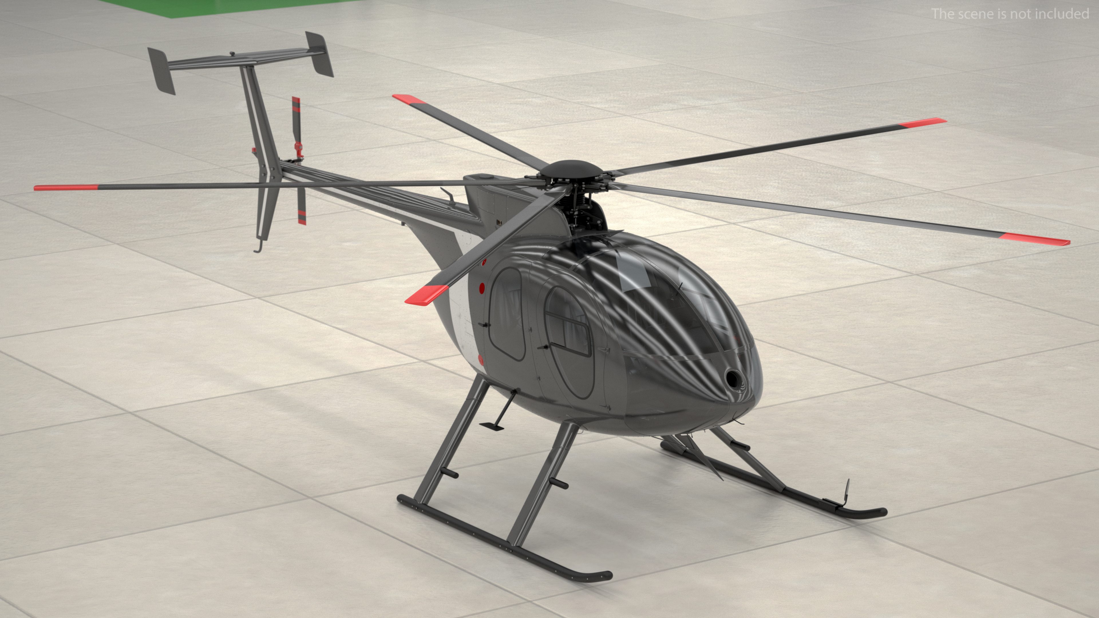 3D model Light Utility Civilian Helicopter Rigged