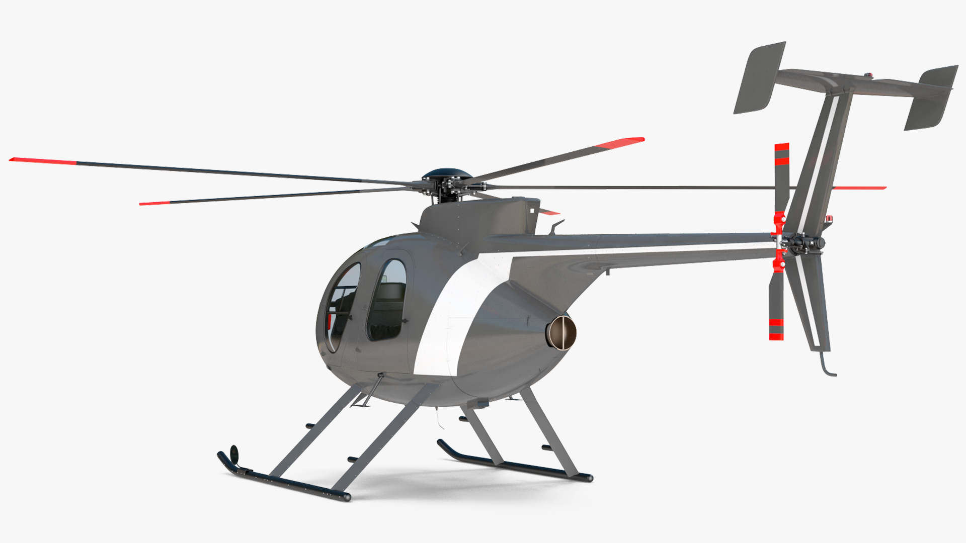 3D model Light Utility Civilian Helicopter Rigged