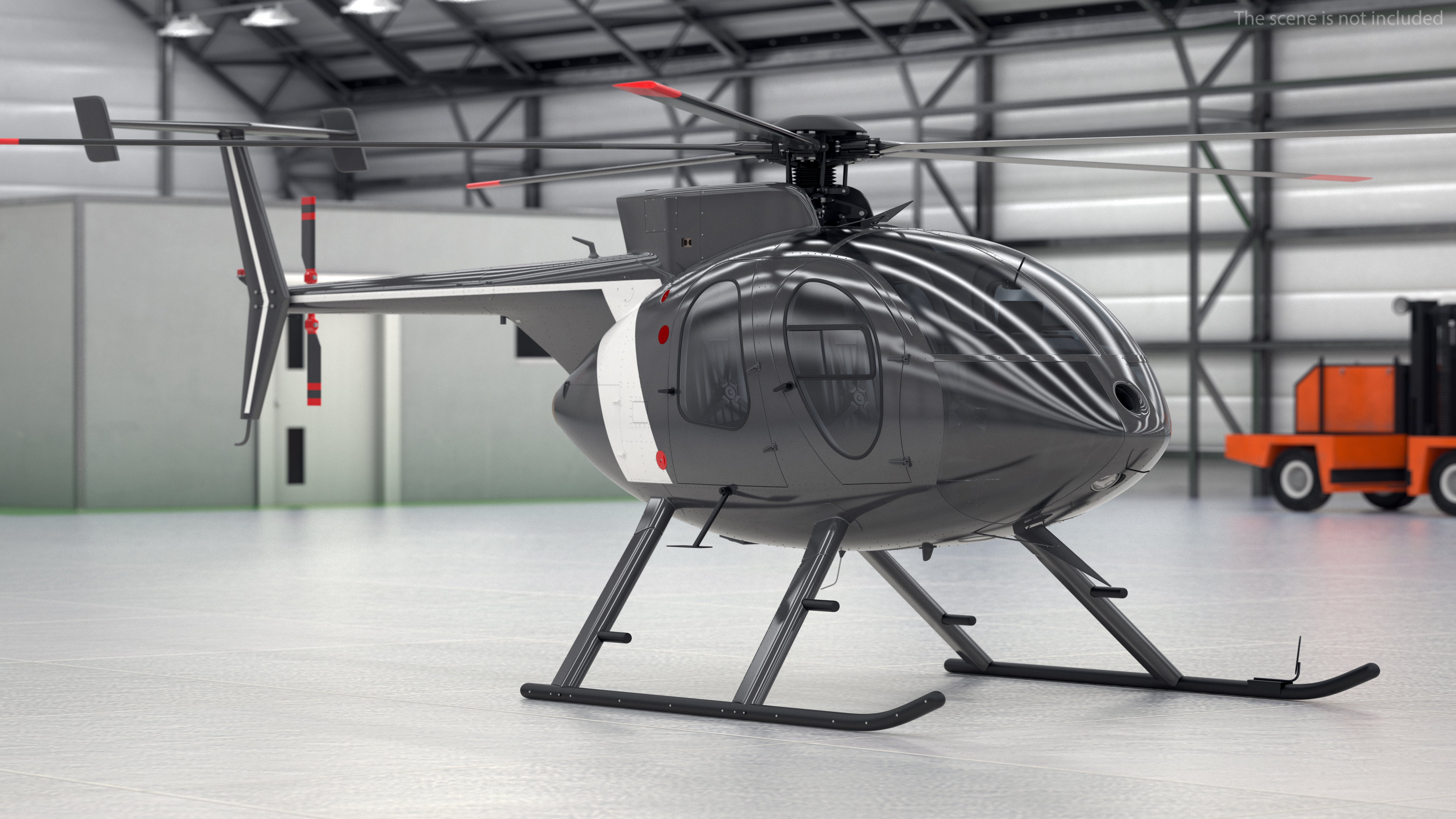 3D model Light Utility Civilian Helicopter Rigged