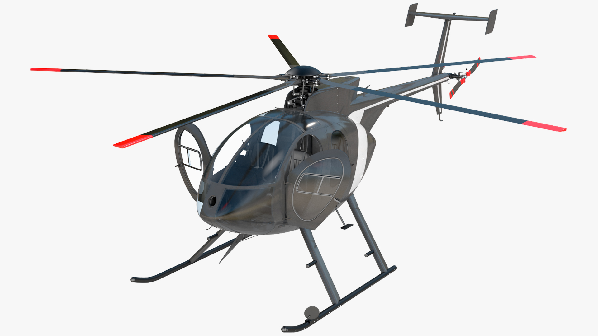 3D model Light Utility Civilian Helicopter Rigged