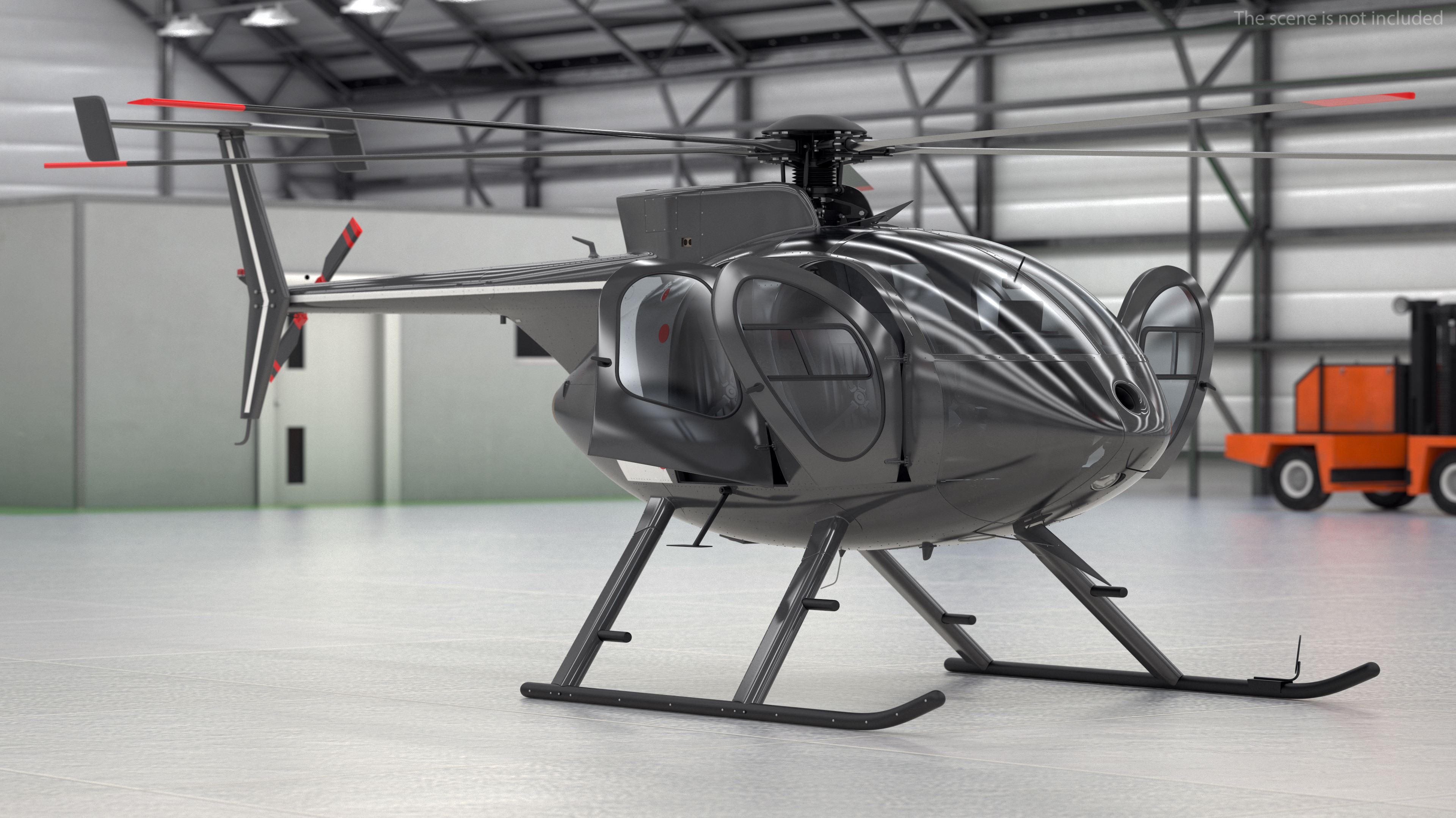 3D model Light Utility Civilian Helicopter Rigged