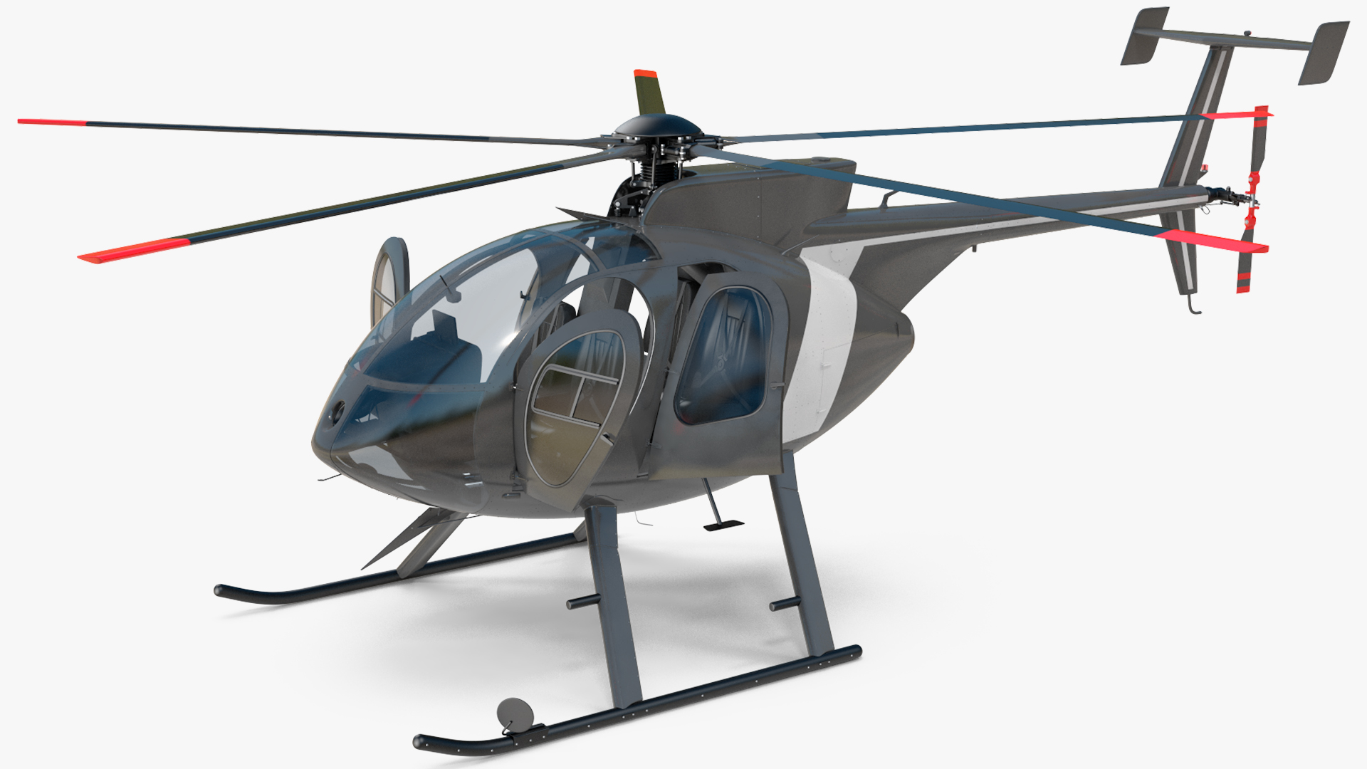 3D model Light Utility Civilian Helicopter Rigged