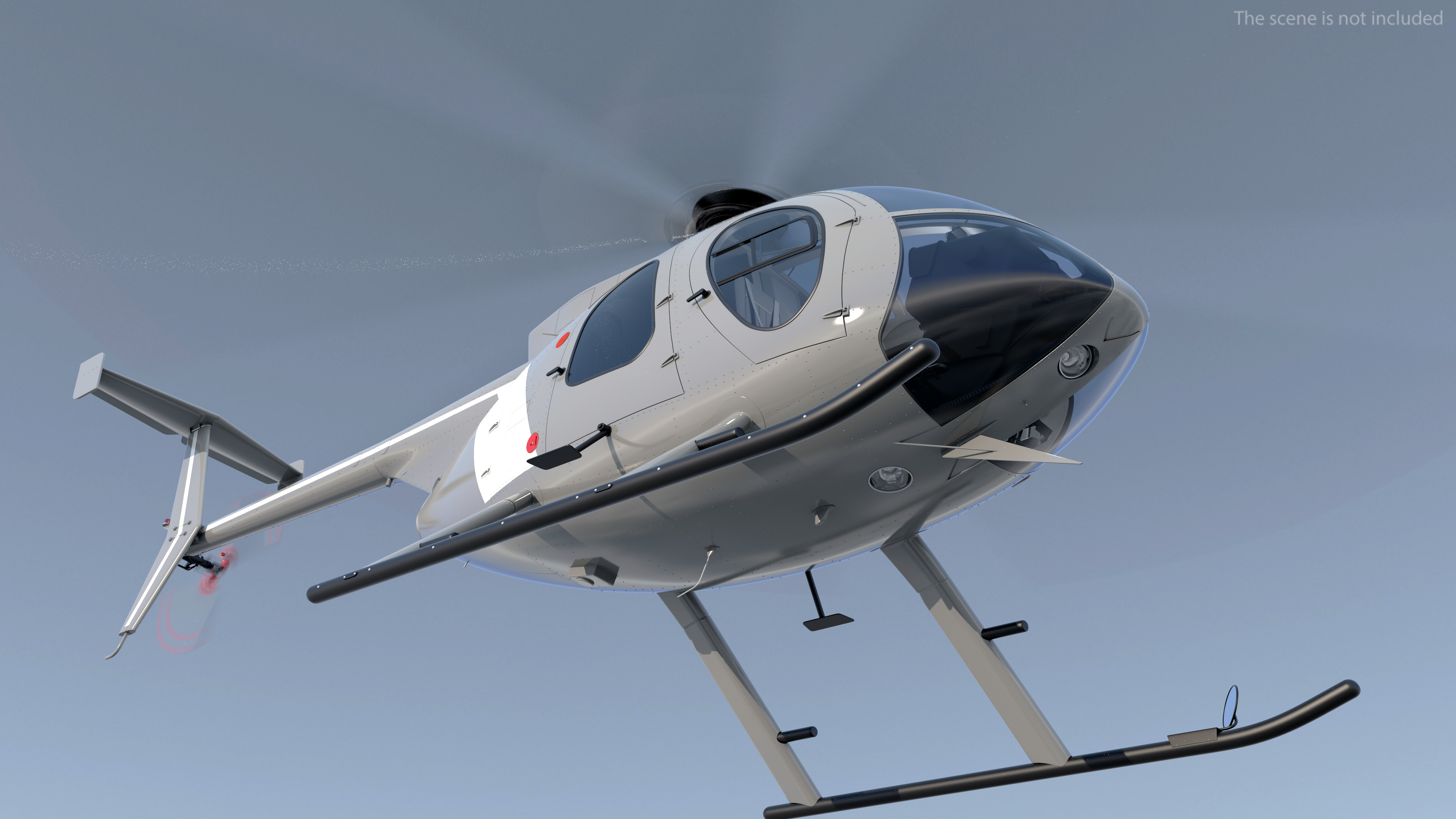 3D model Light Utility Civilian Helicopter Rigged