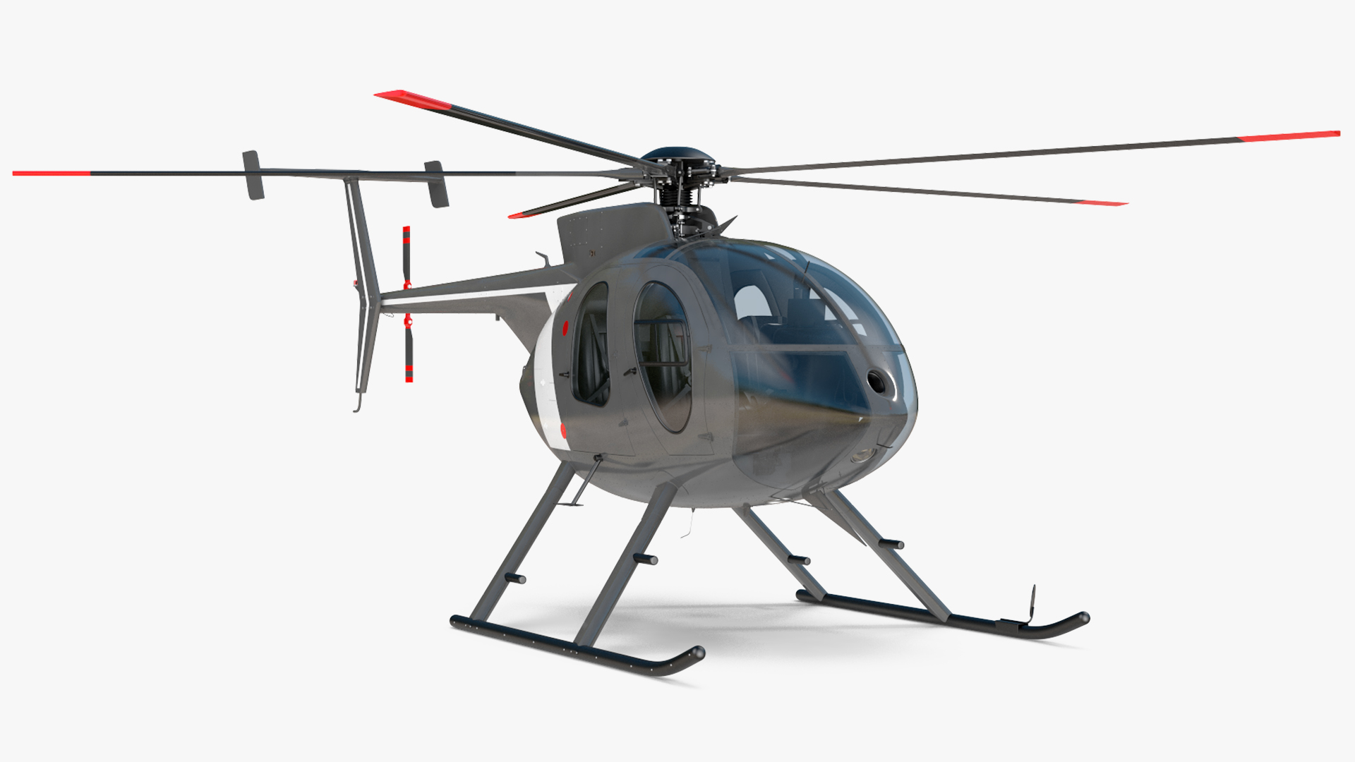 3D model Light Utility Civilian Helicopter Rigged